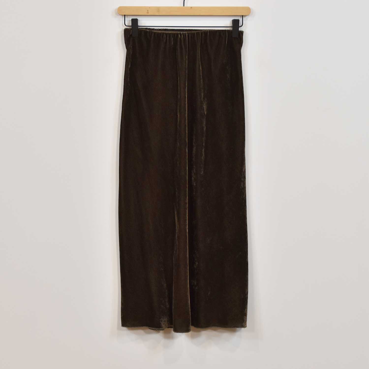 Falda midi terciopelo marrón