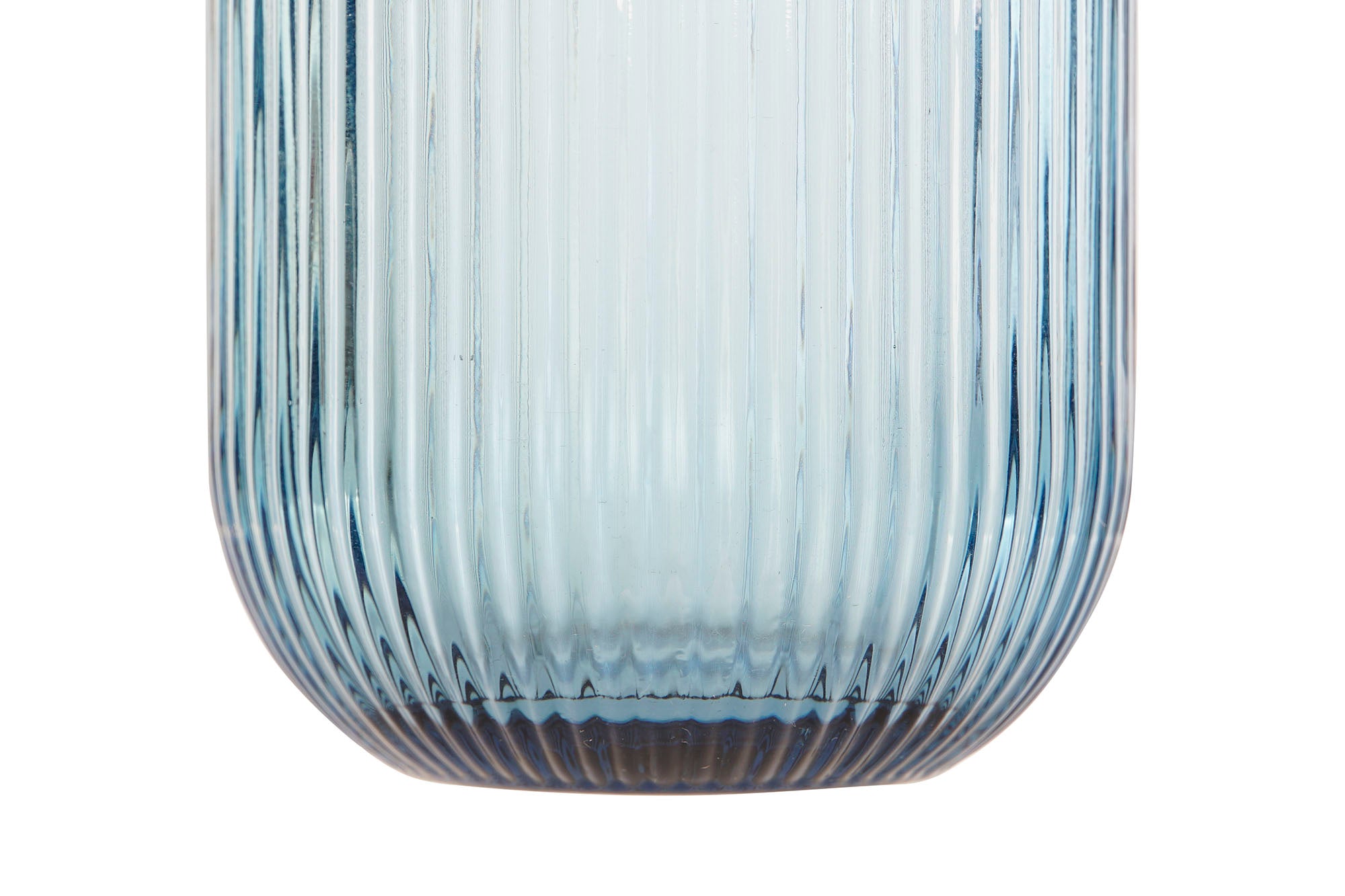 Set vasos cristal rayado azul