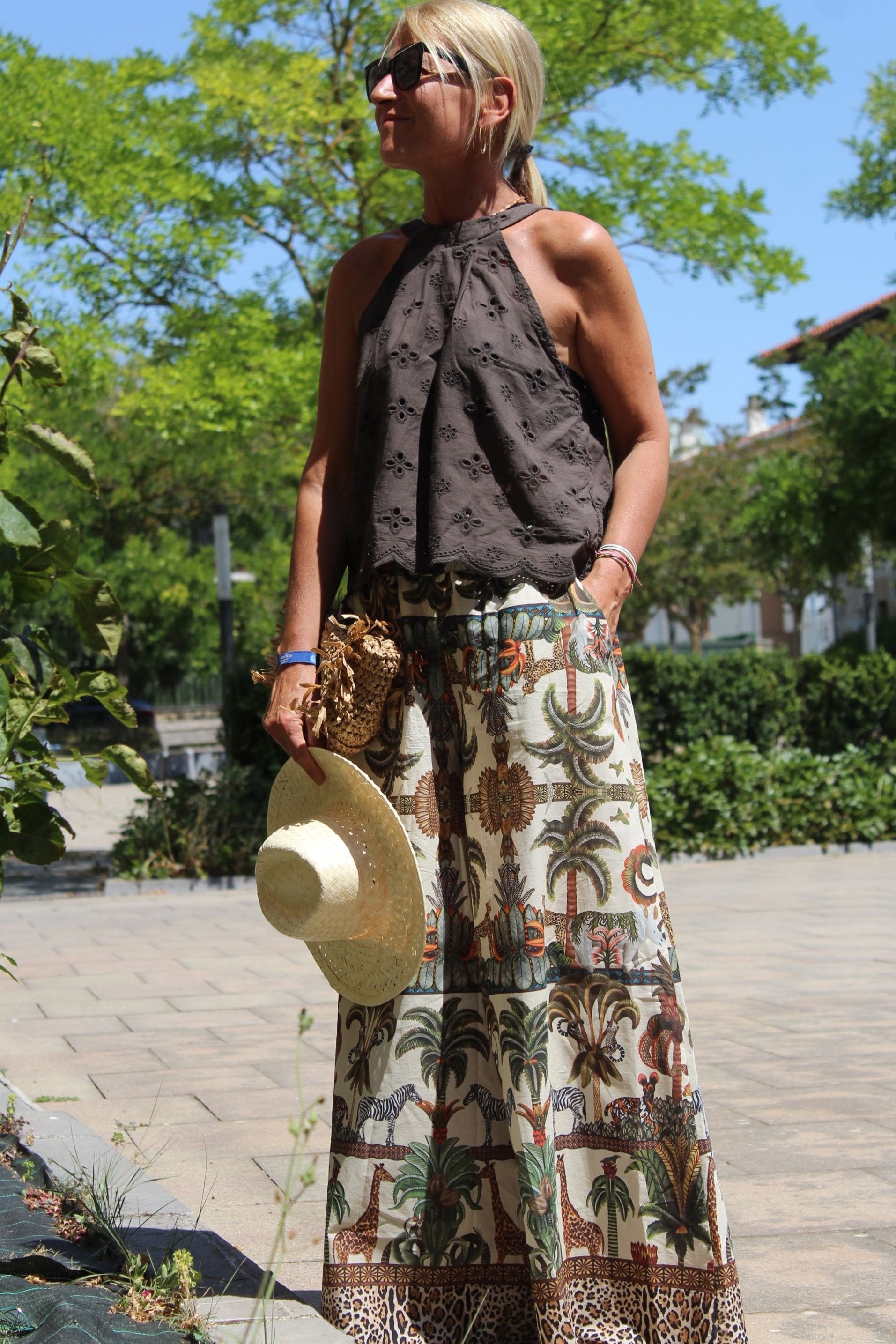 Safari printed pants