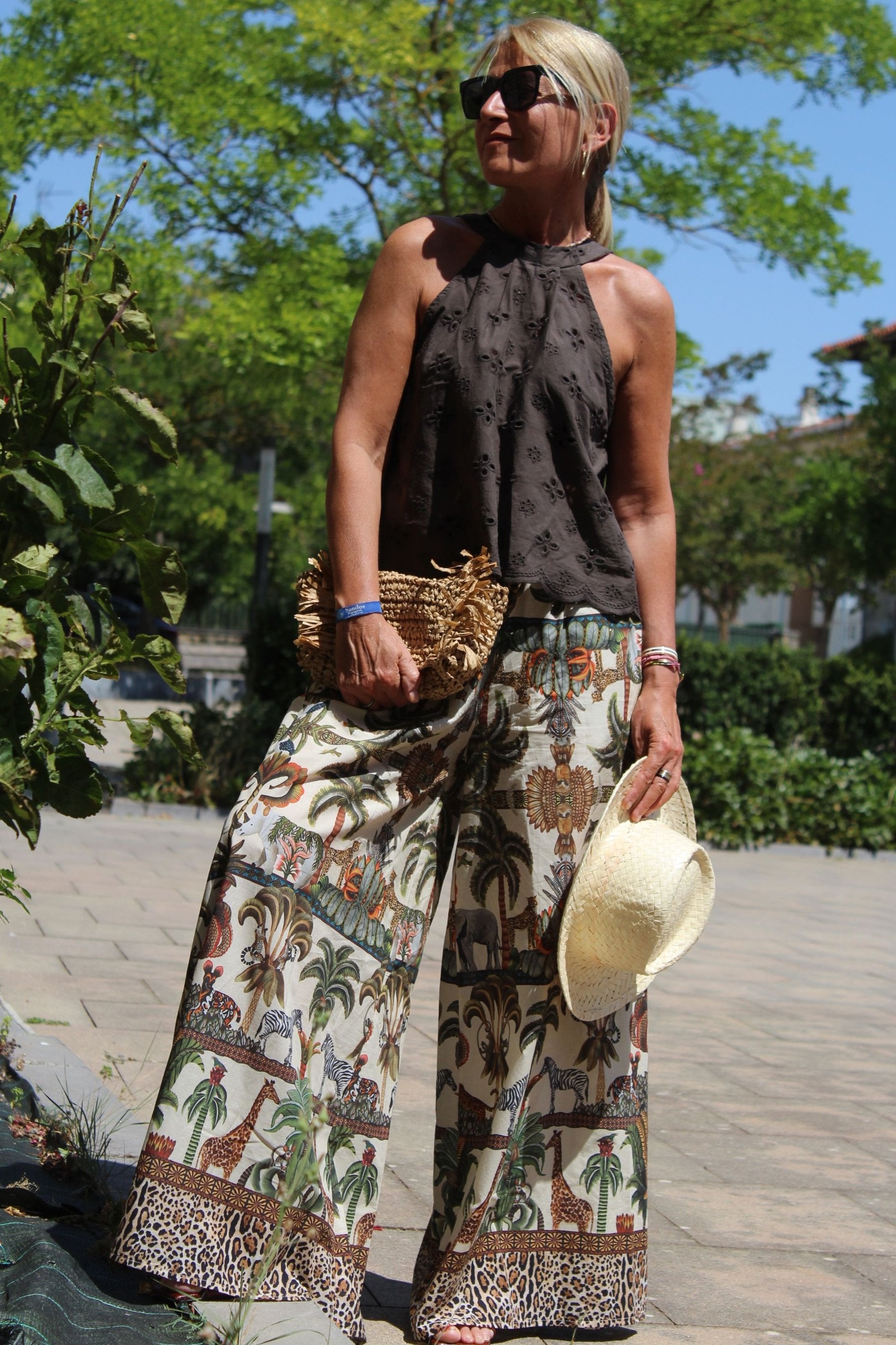 Safari printed pants