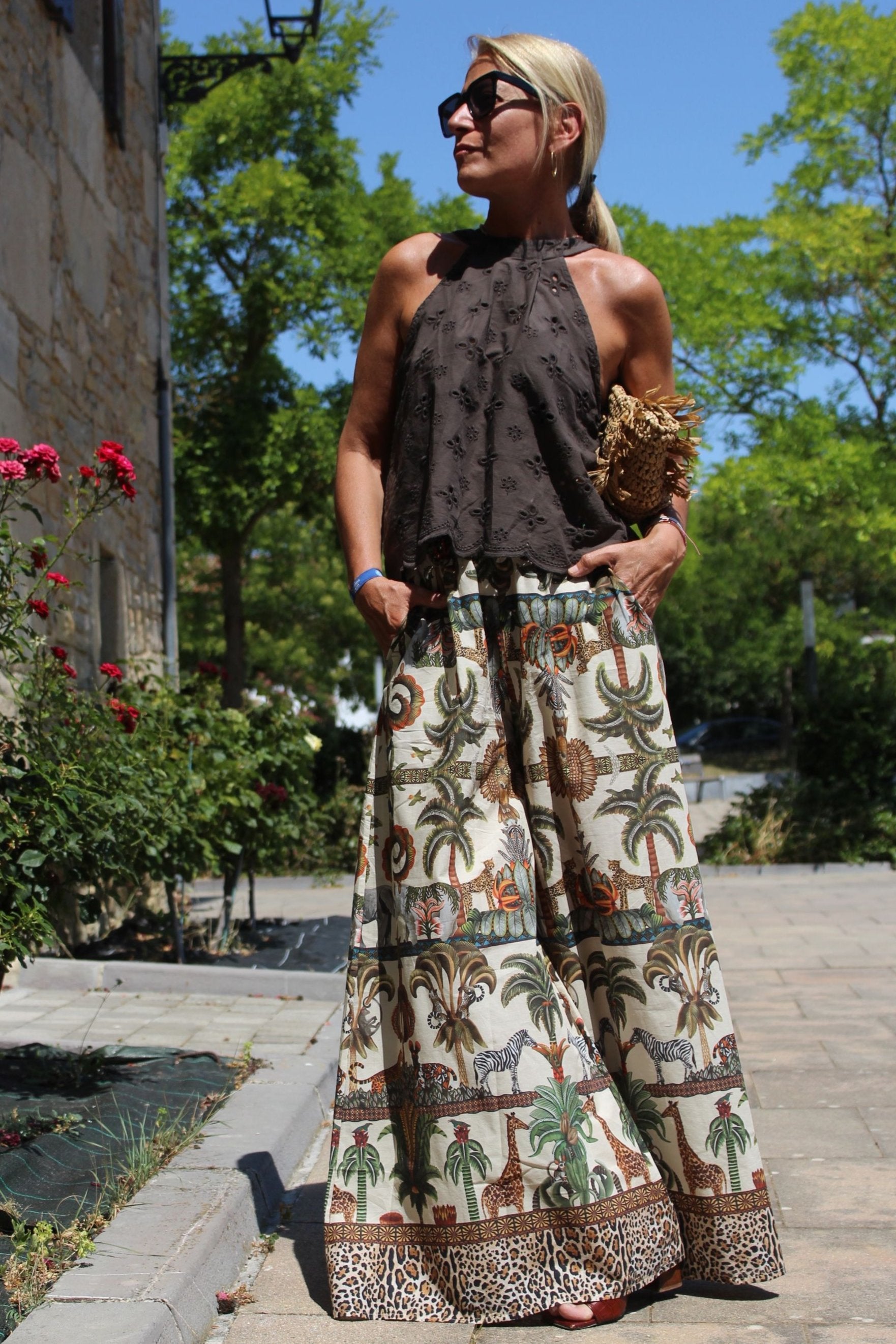 Safari printed pants