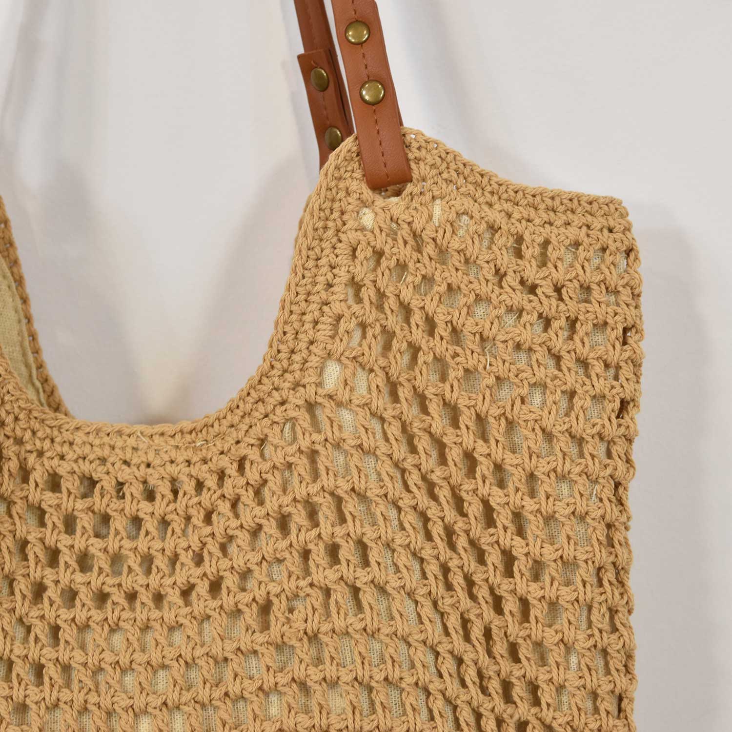 Camel crochet bag