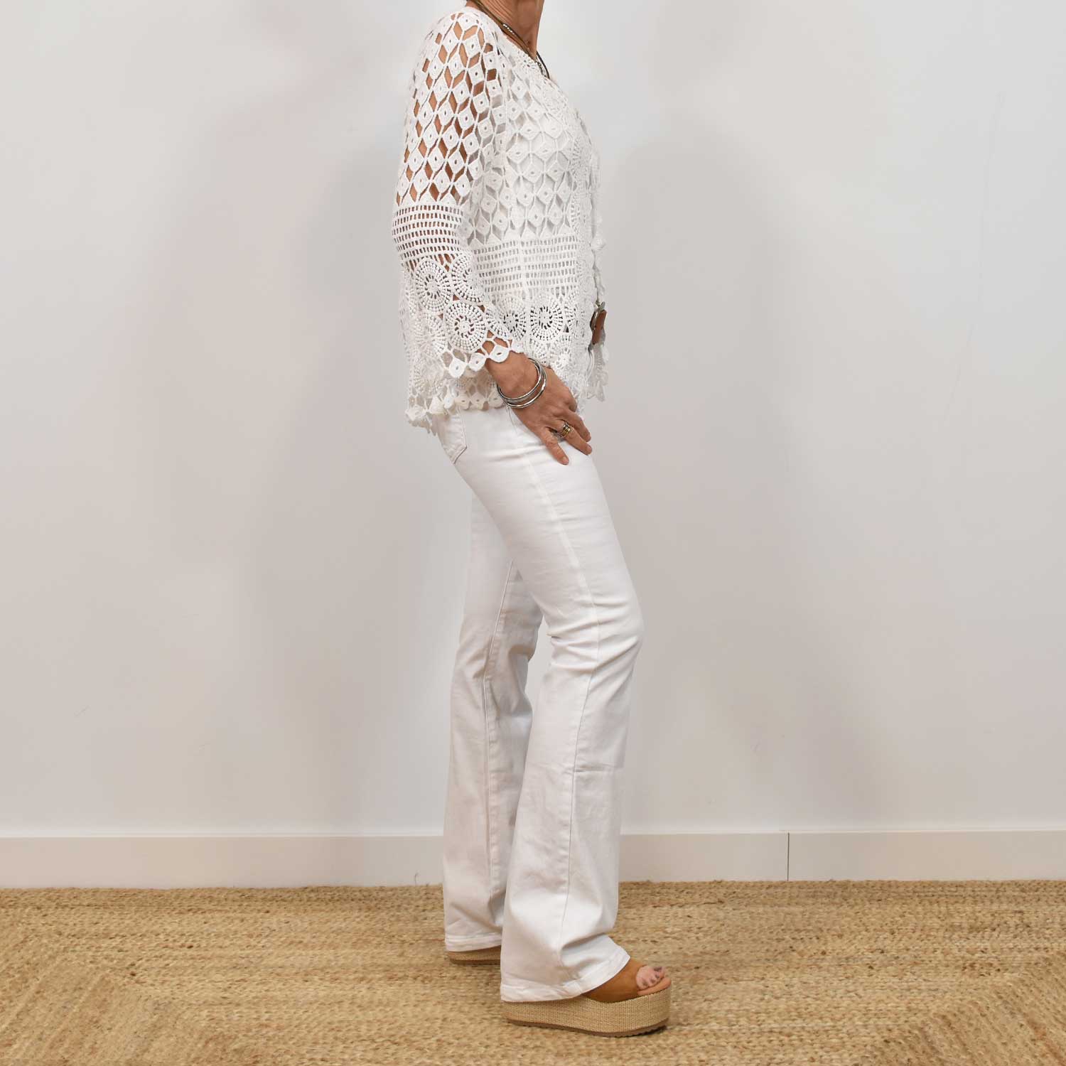 White crochet jacket