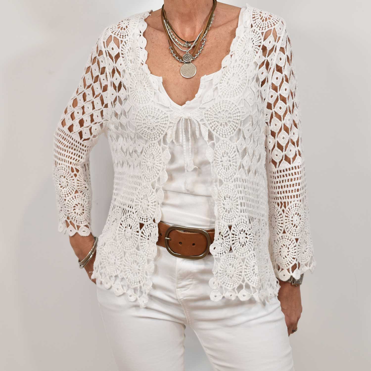 White crochet jacket