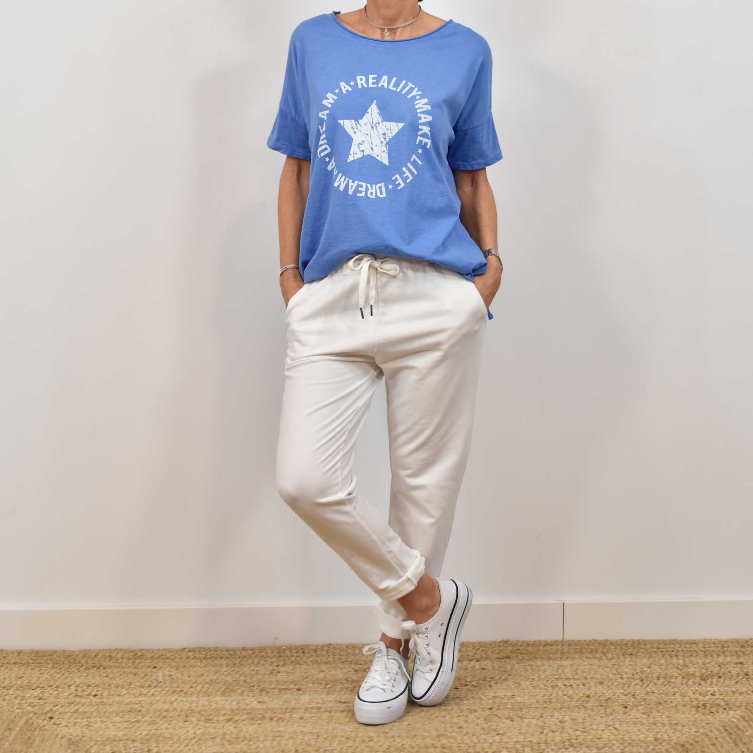 T-shirt à étoiles 'Dream' bleu