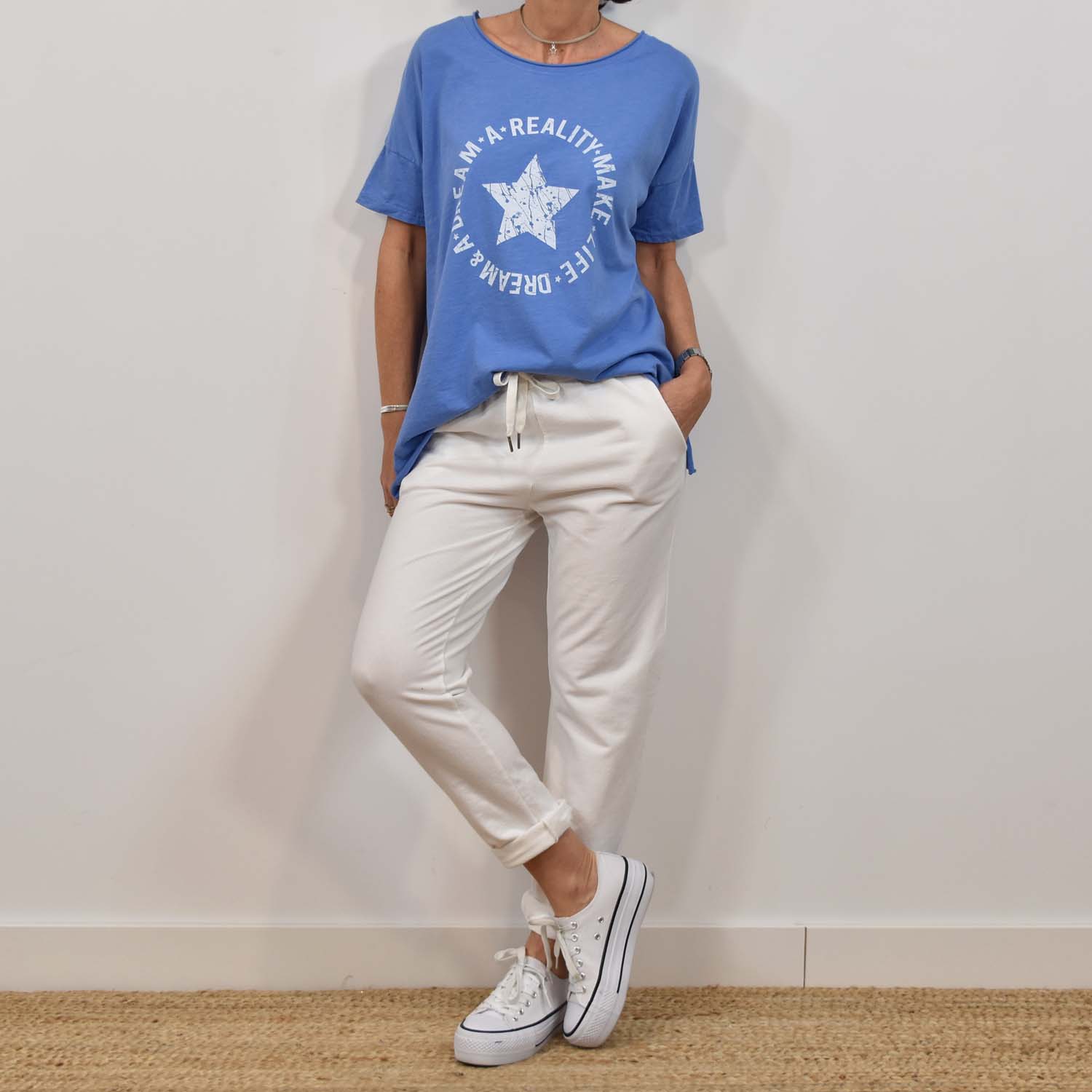 Camiseta estrella 'Dream' azul