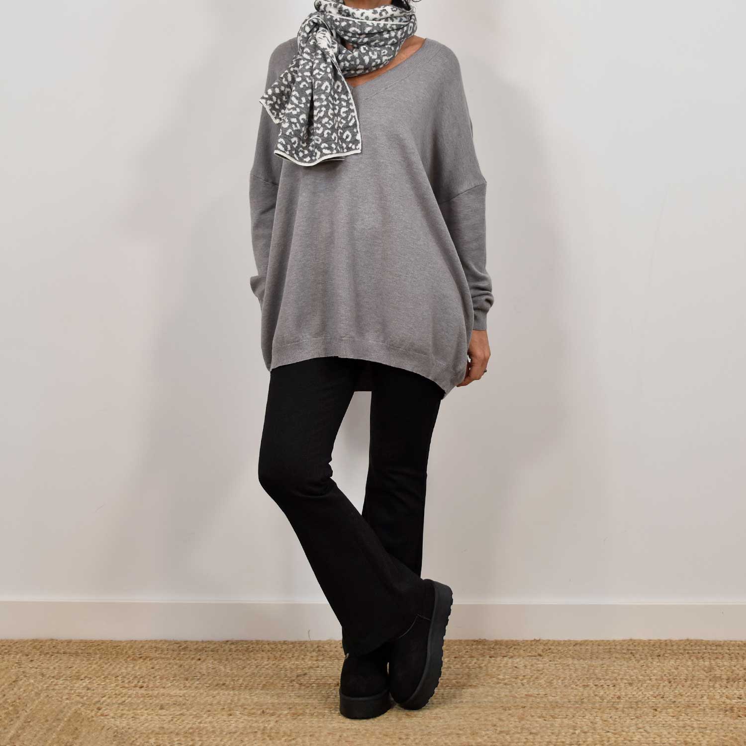 Jersey oversize gris