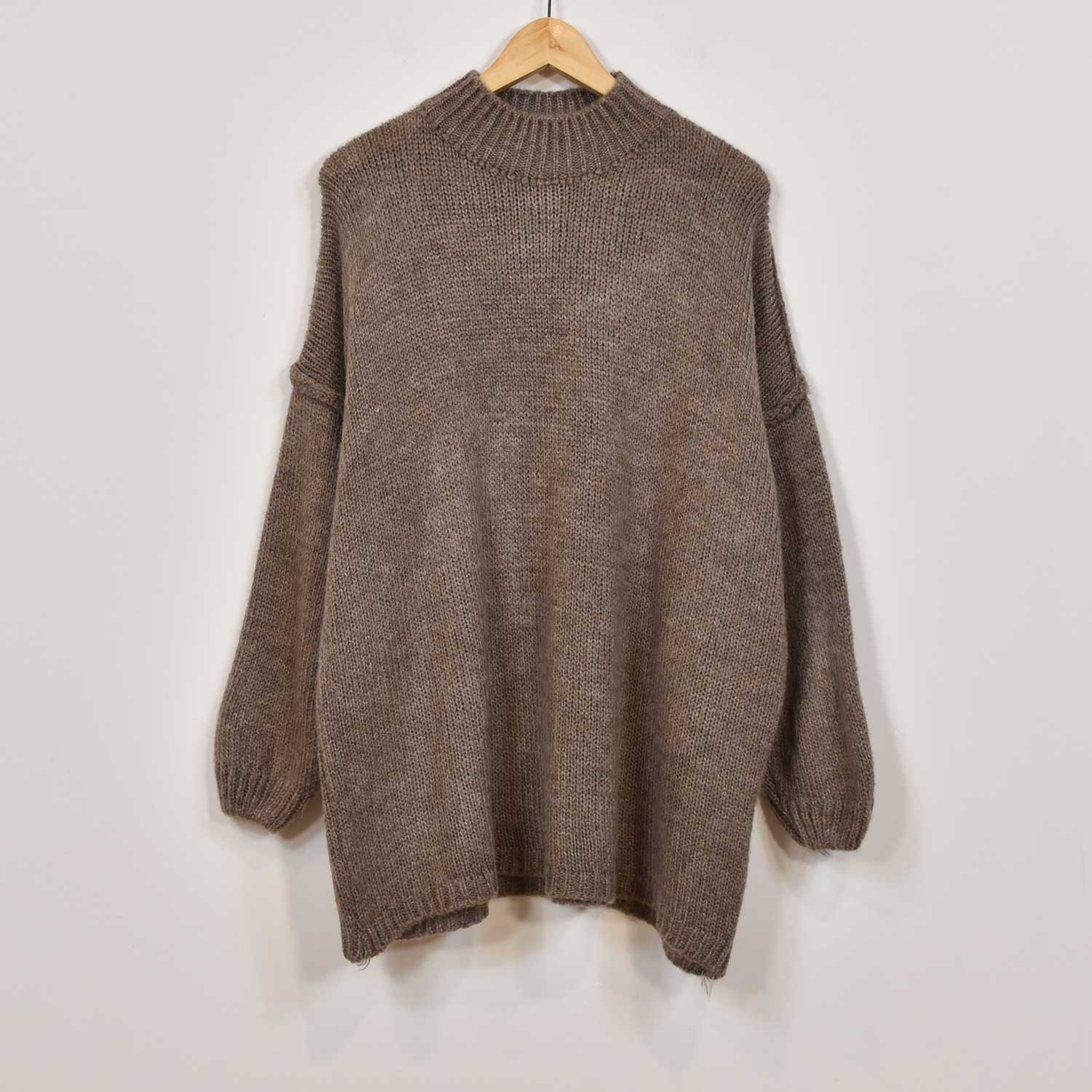 Jersey oversize costuras taupe