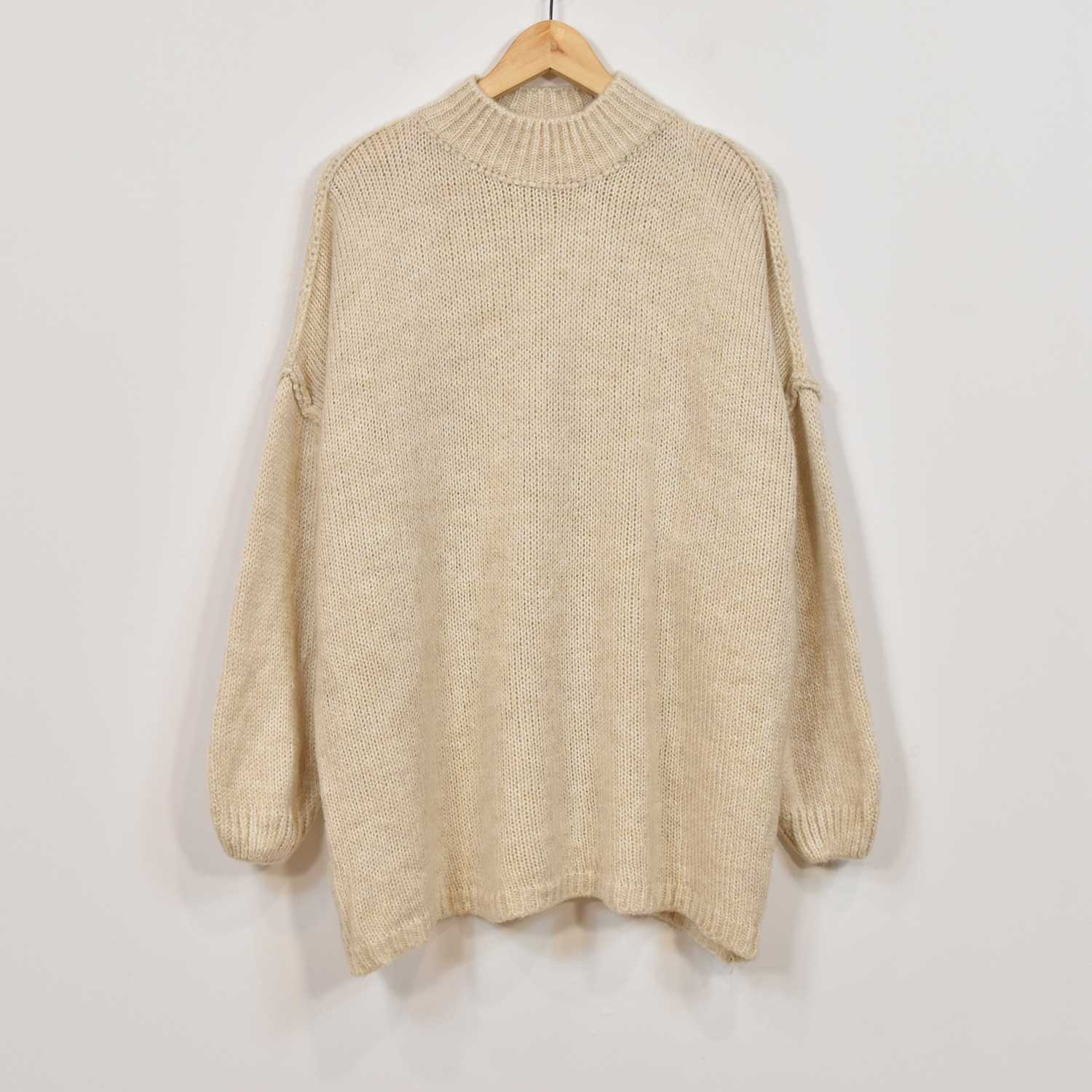 Beige oversize seams sweater