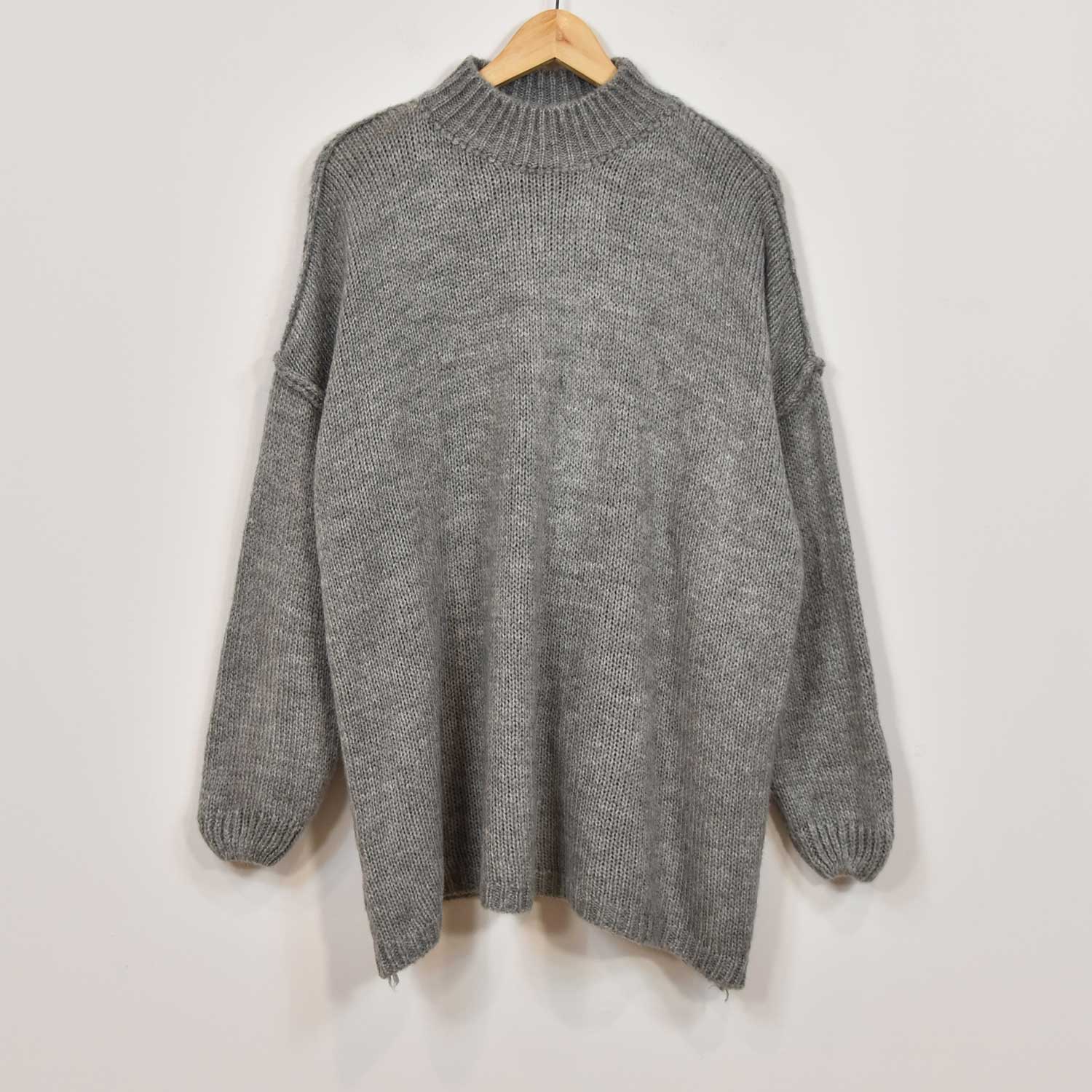 Jersey oversize costuras gris