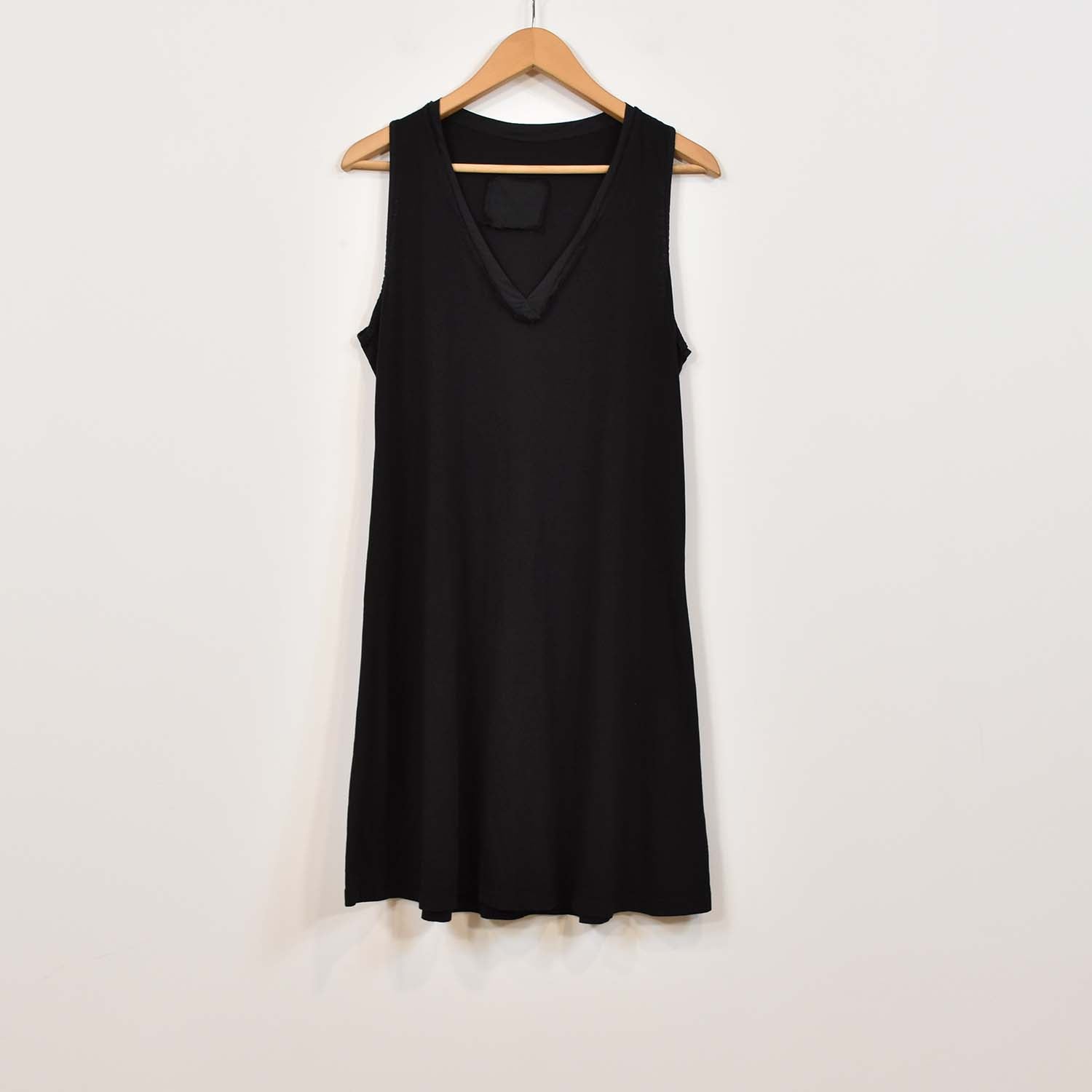 Black short frayed dress
