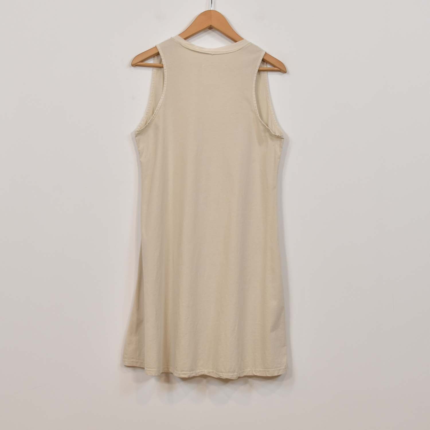 Beige short frayed dress