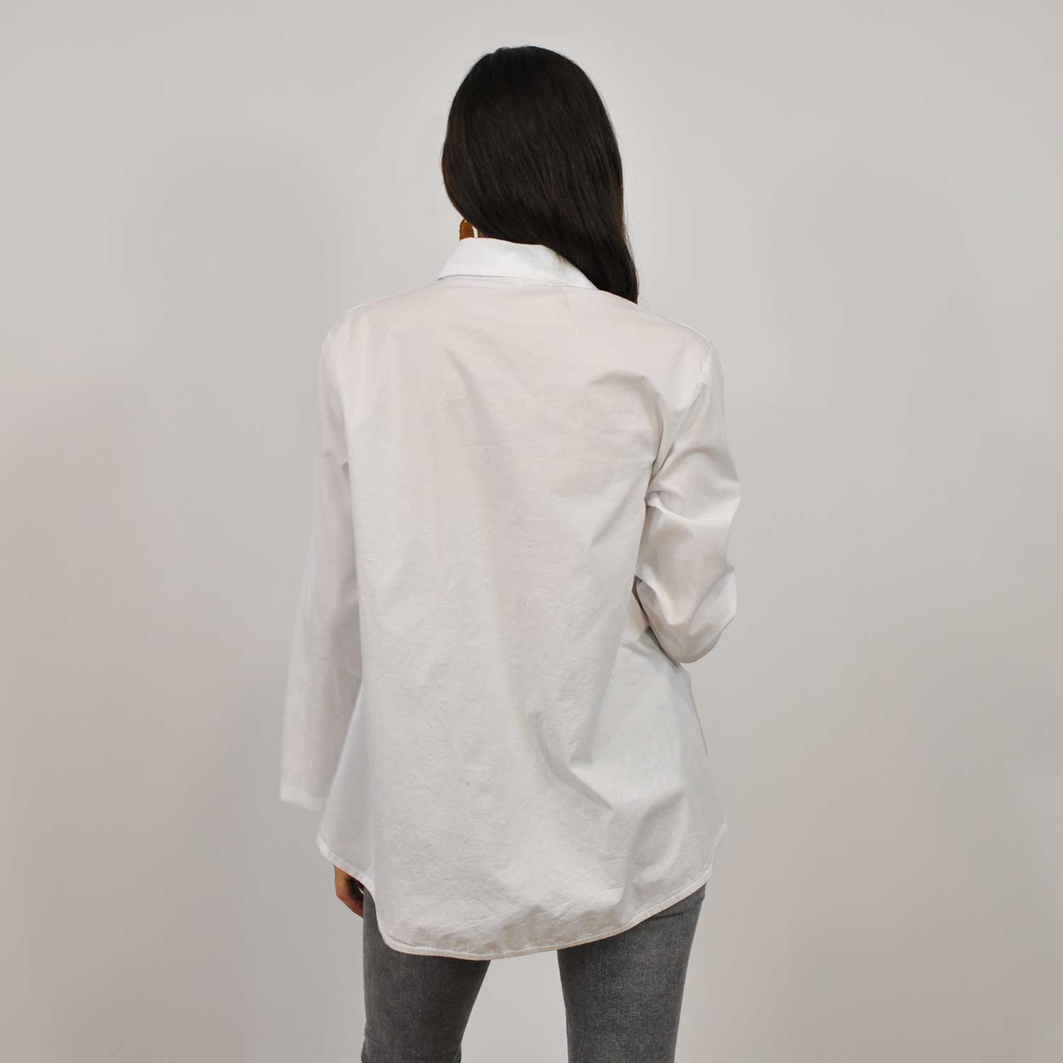 White pleated shirt