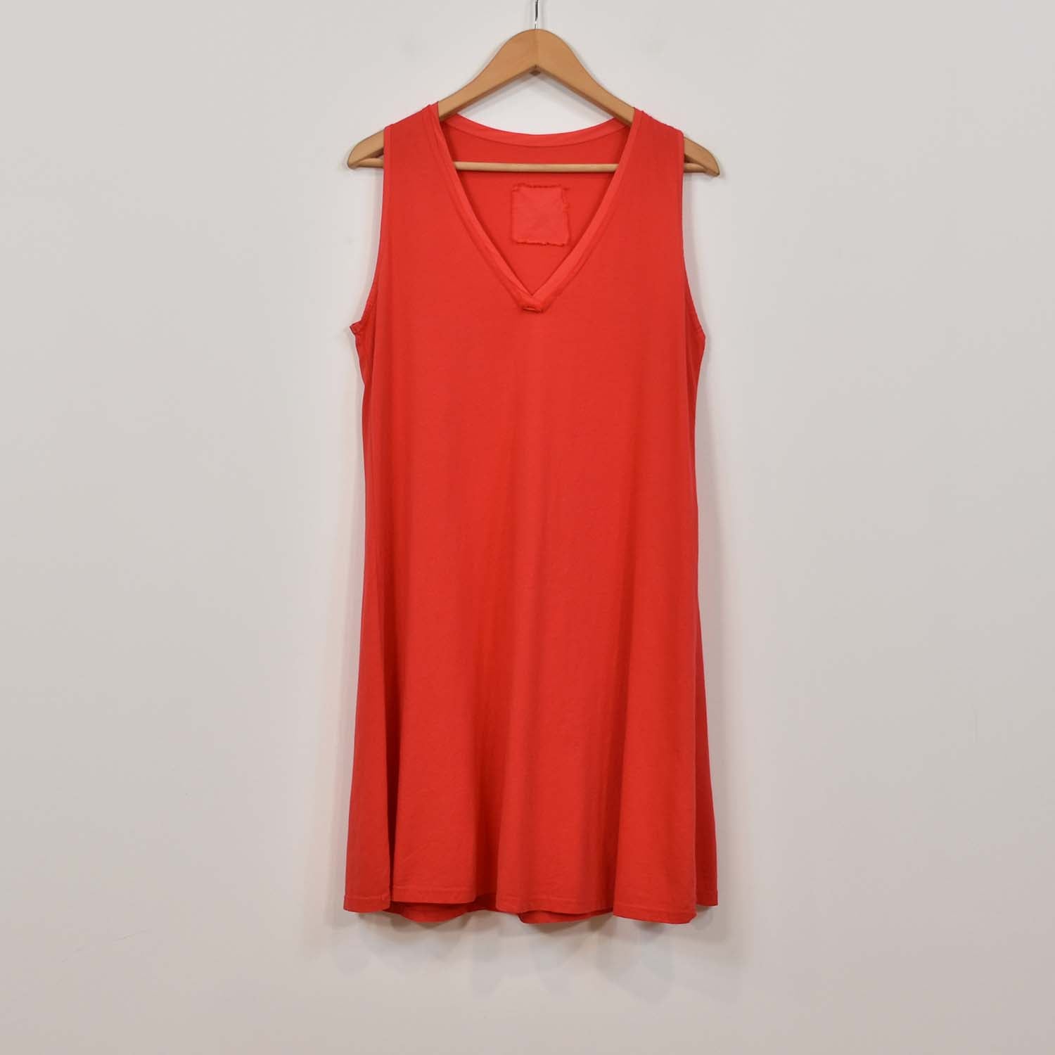 Red short frayed dress