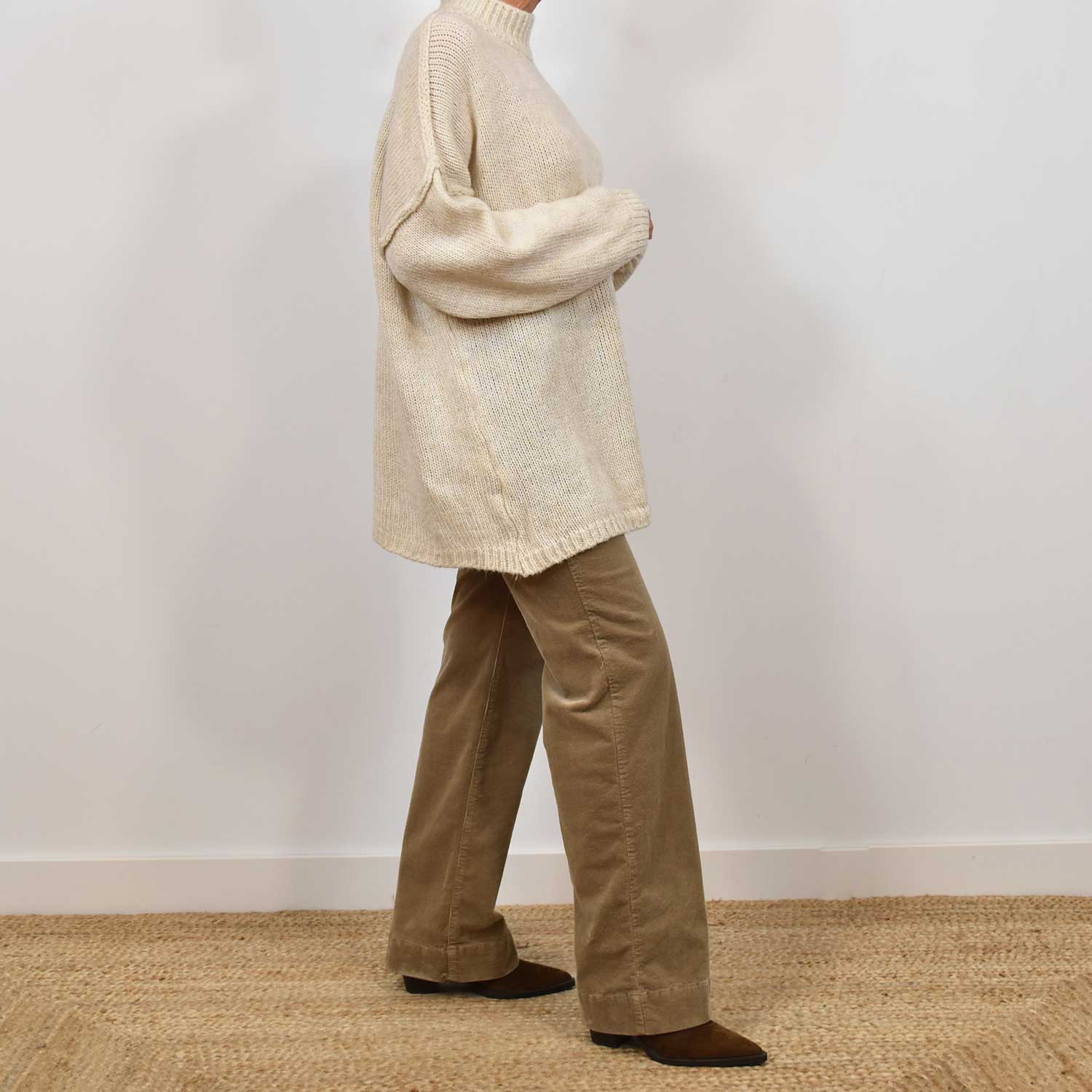 Beige oversize seams sweater