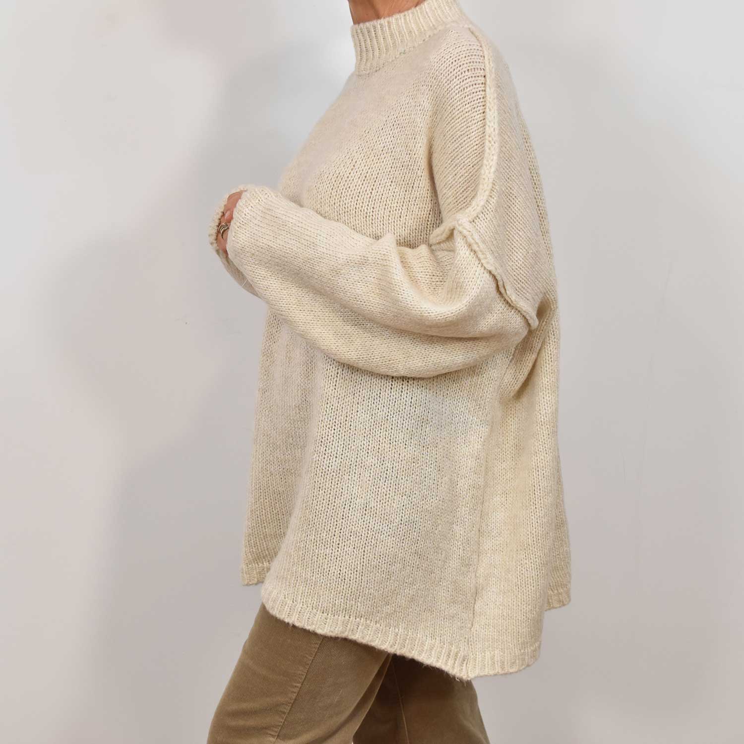 Beige oversize seams sweater