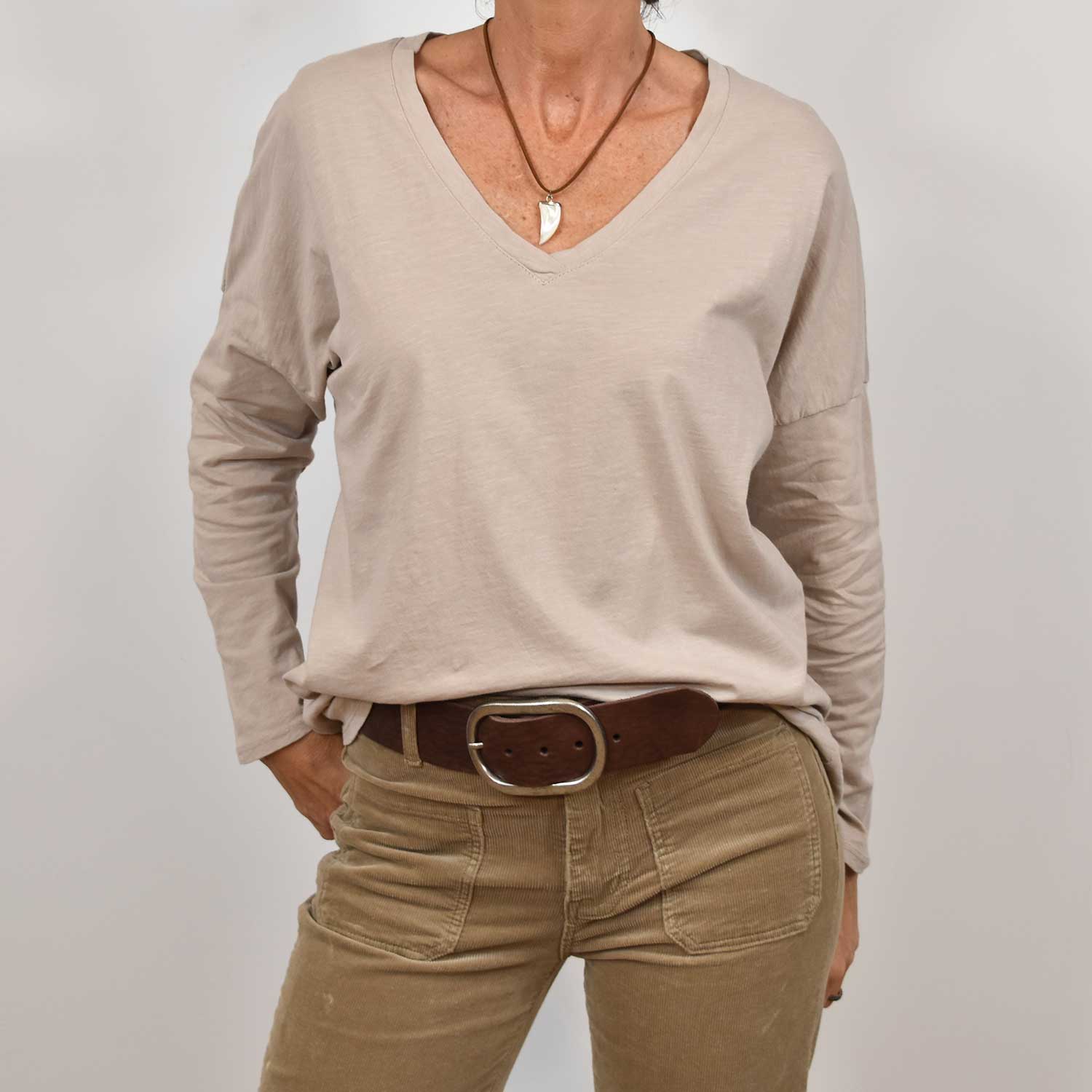 Beige long básic T-shirt