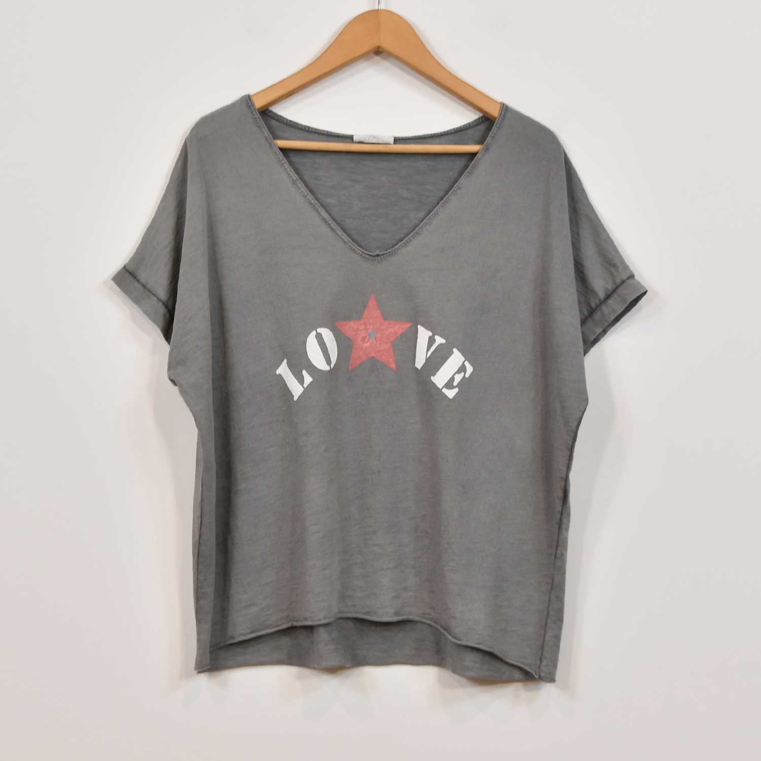T-shirt gris Love