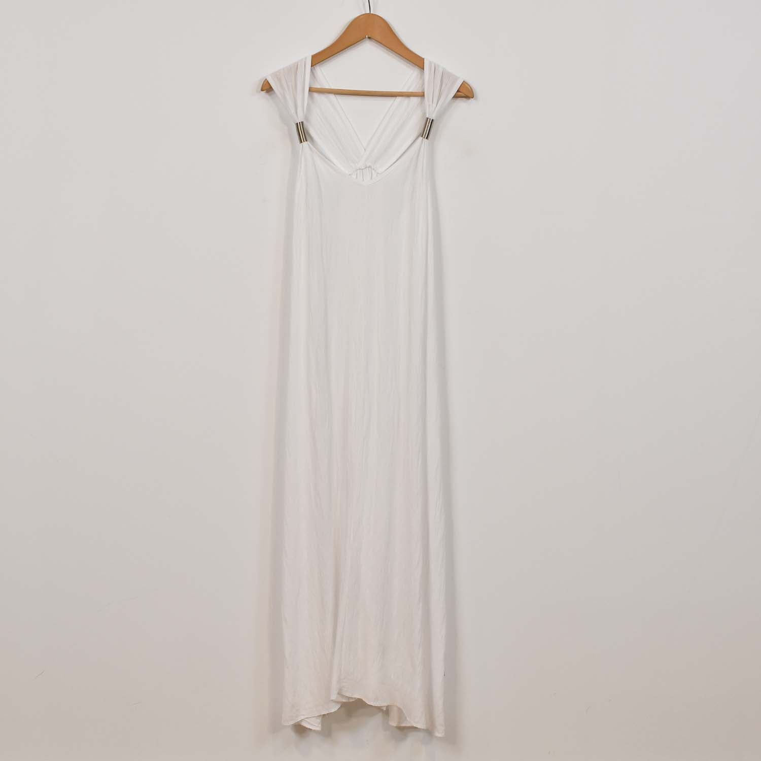 White metallic piece dress