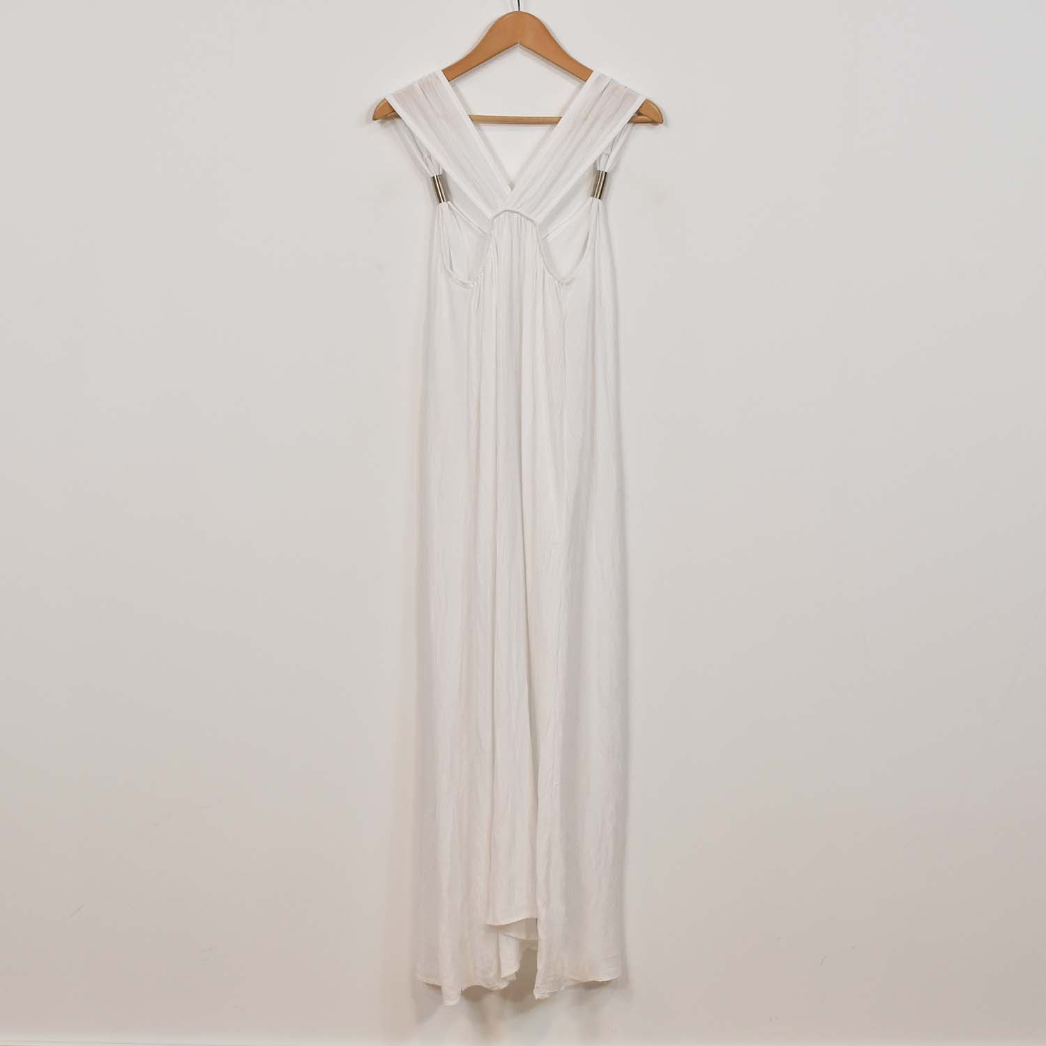 White metallic piece dress