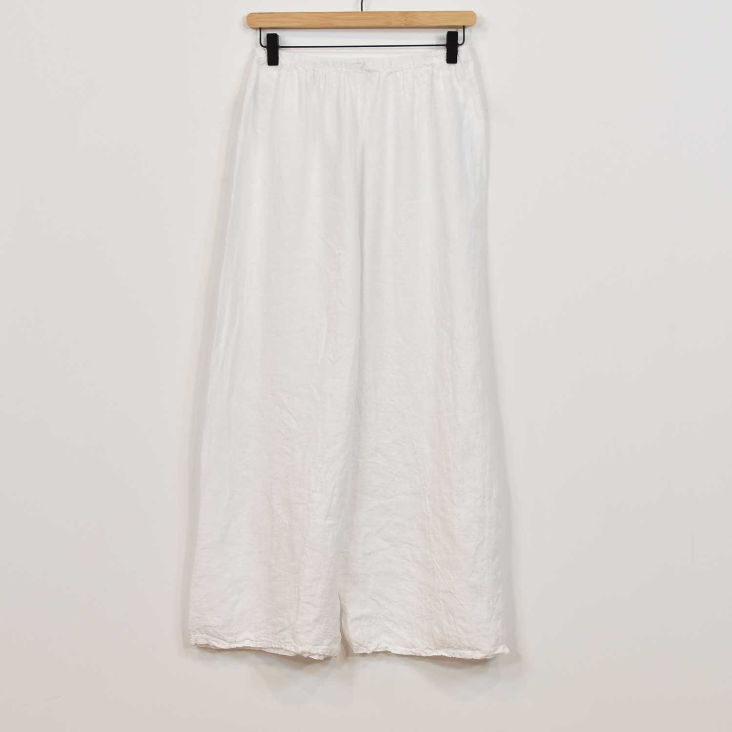 Pantalón lino recto blanco