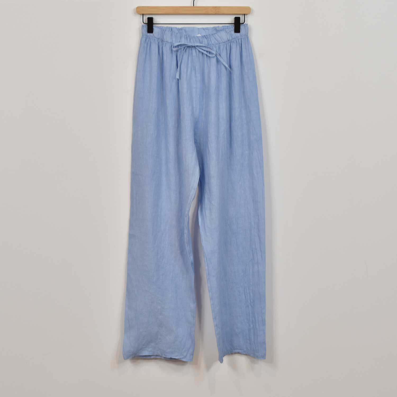 Blue wide linen pants