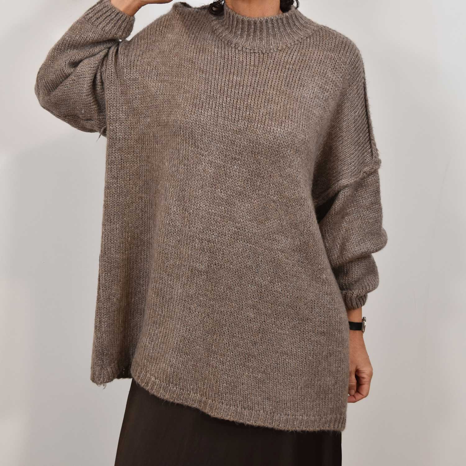 Jersey oversize costuras taupe