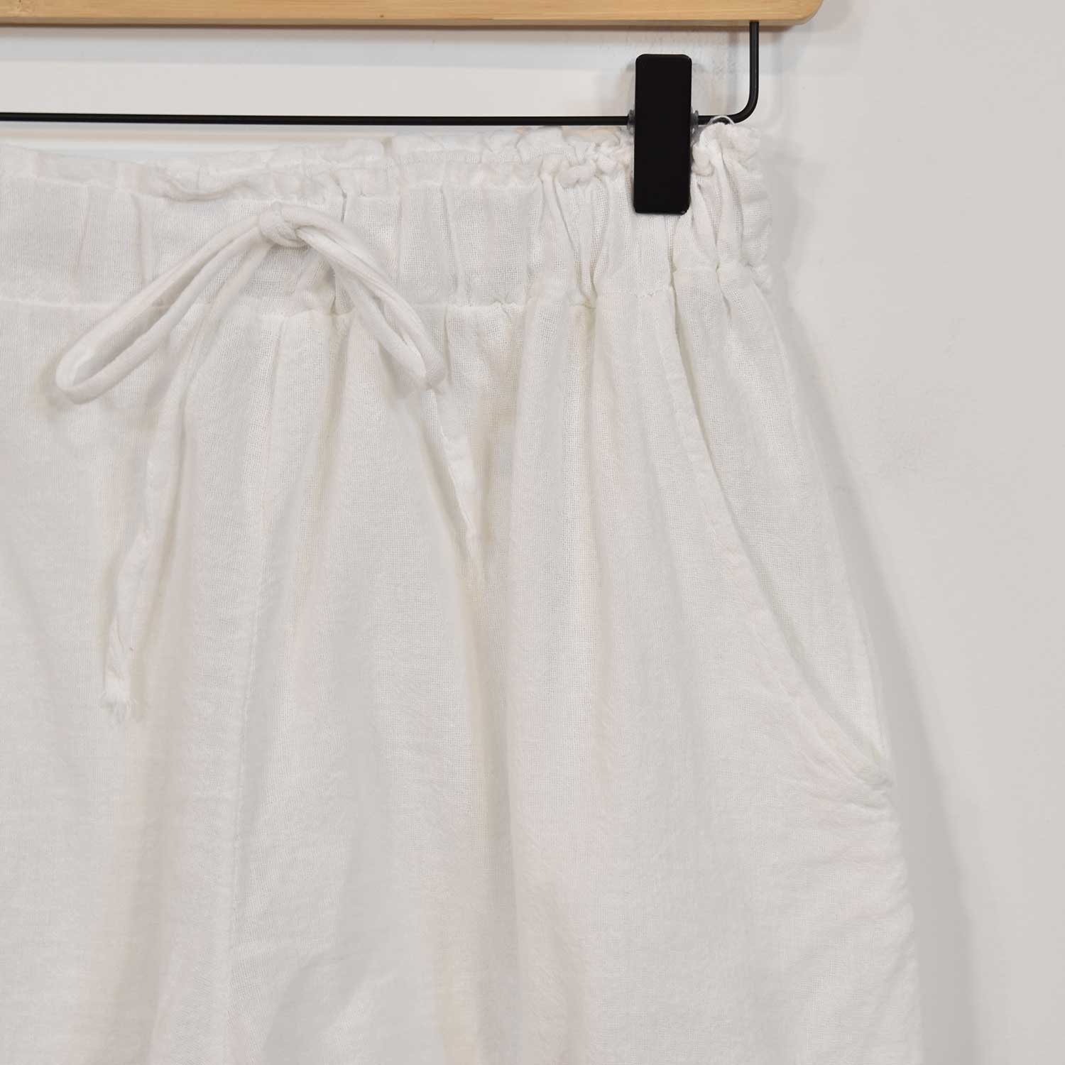 White frayed shorts