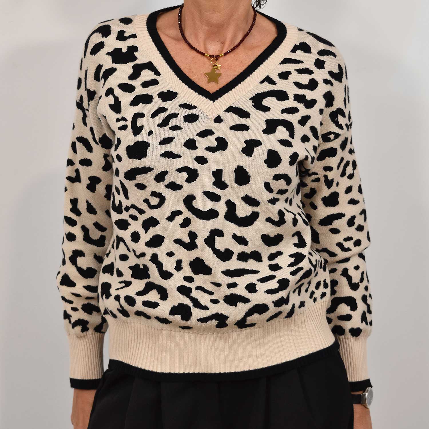 Jersey leopardo beige