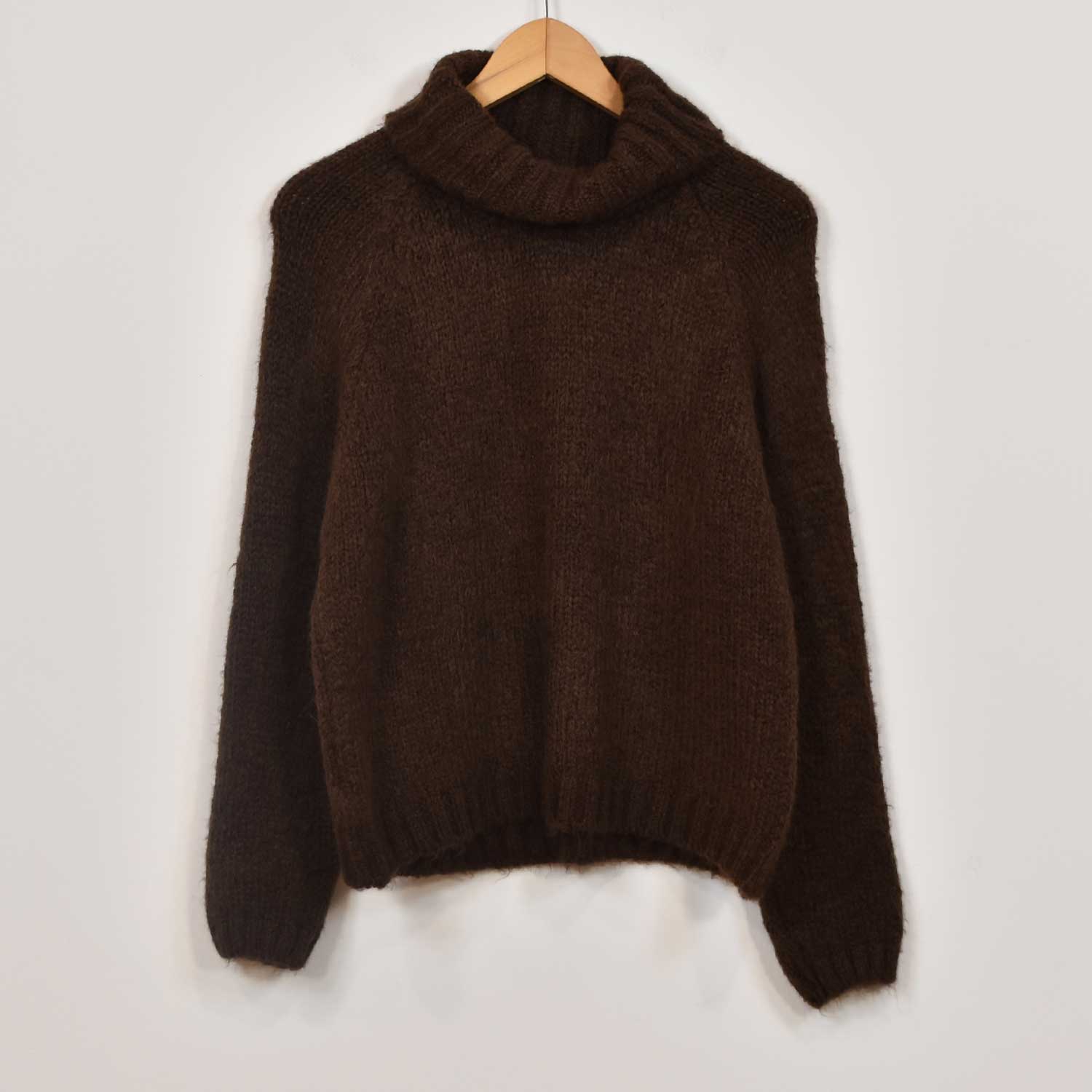 Brown turtleneck sweater