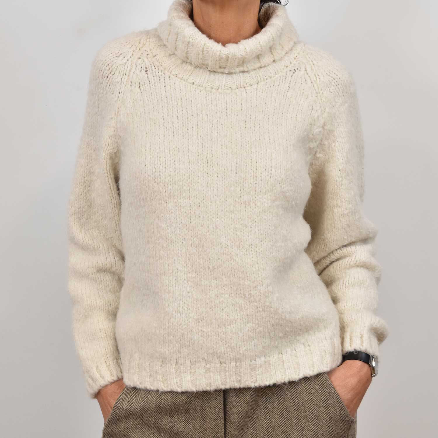 Beige turtleneck sweater