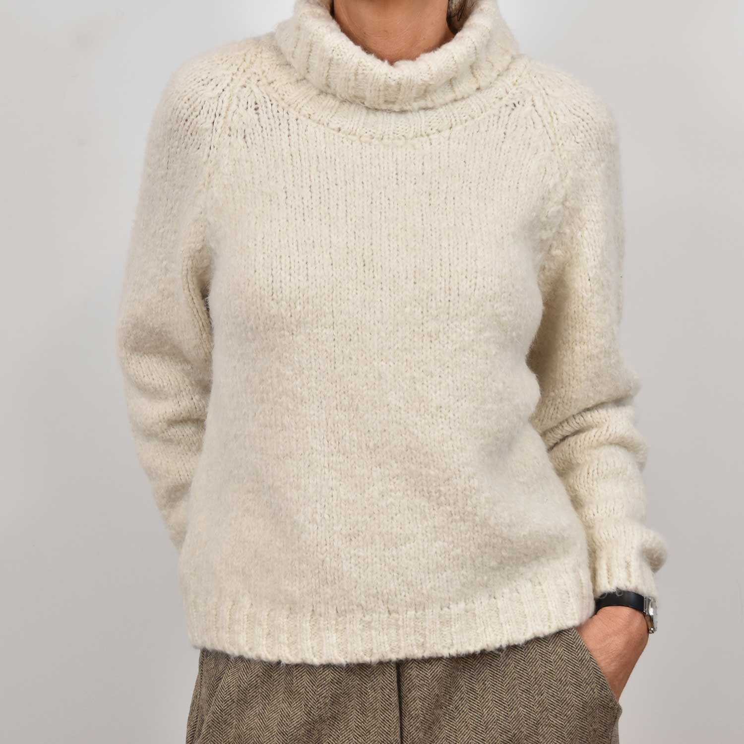 Beige turtleneck sweater