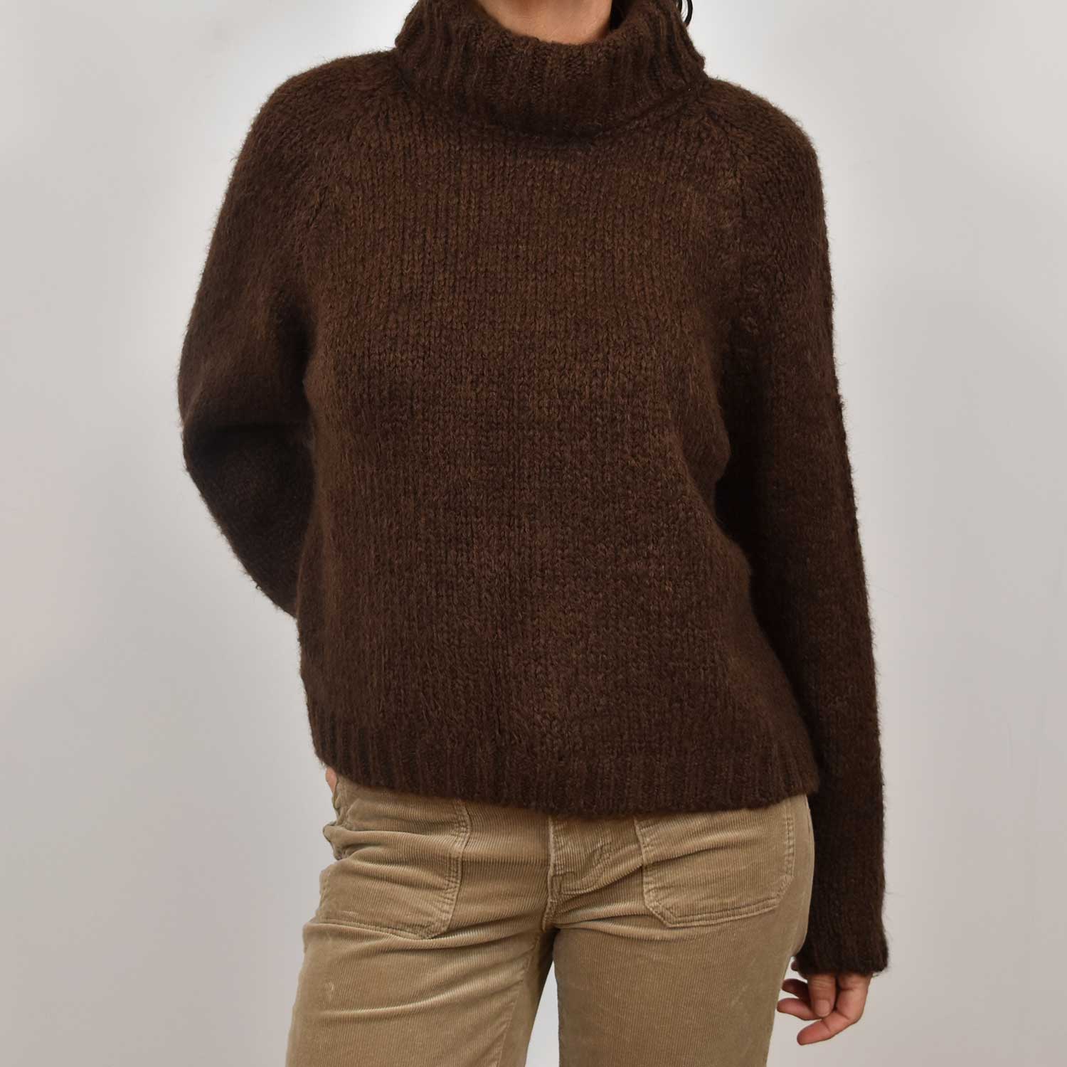 Brown turtleneck sweater