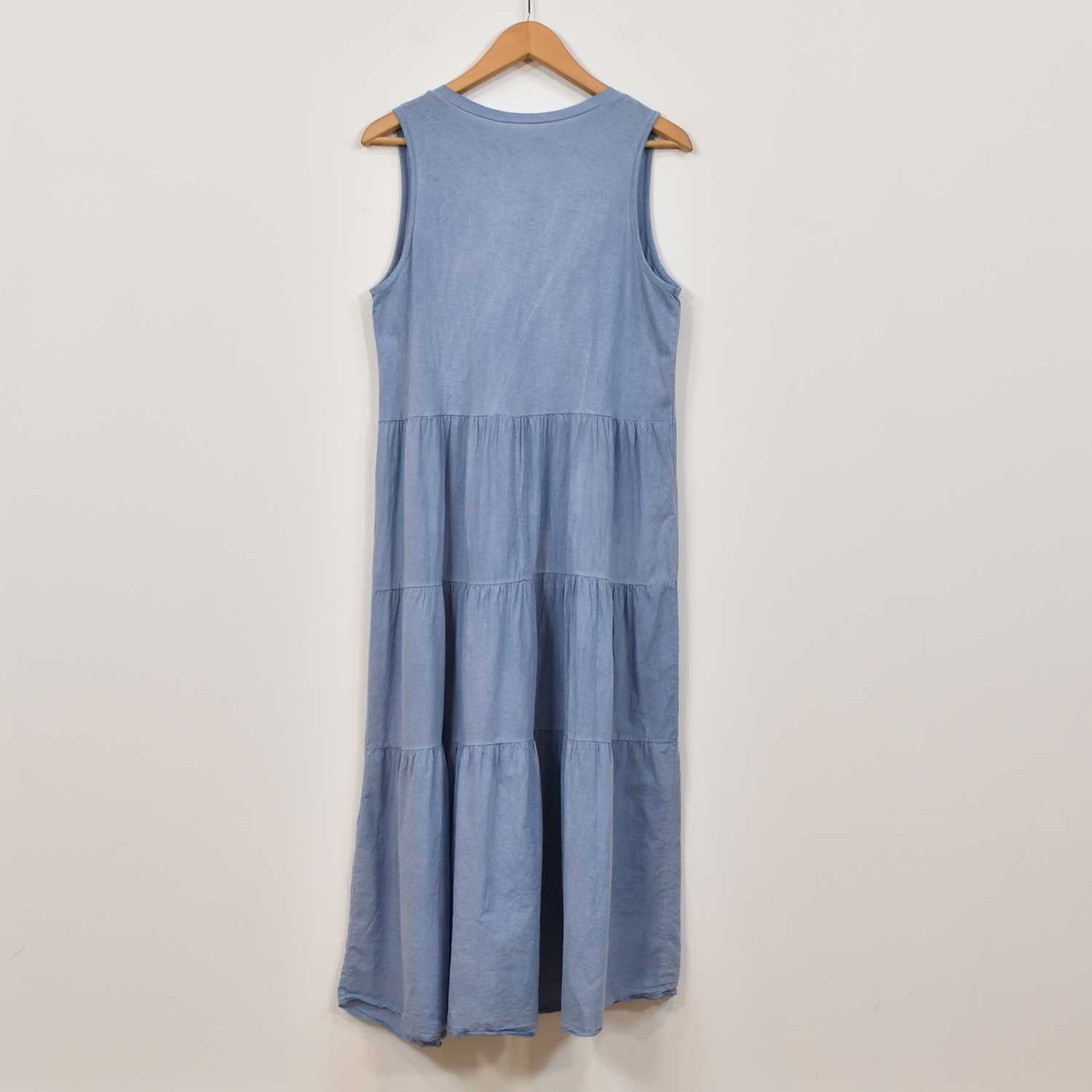 Blue stitching dress
