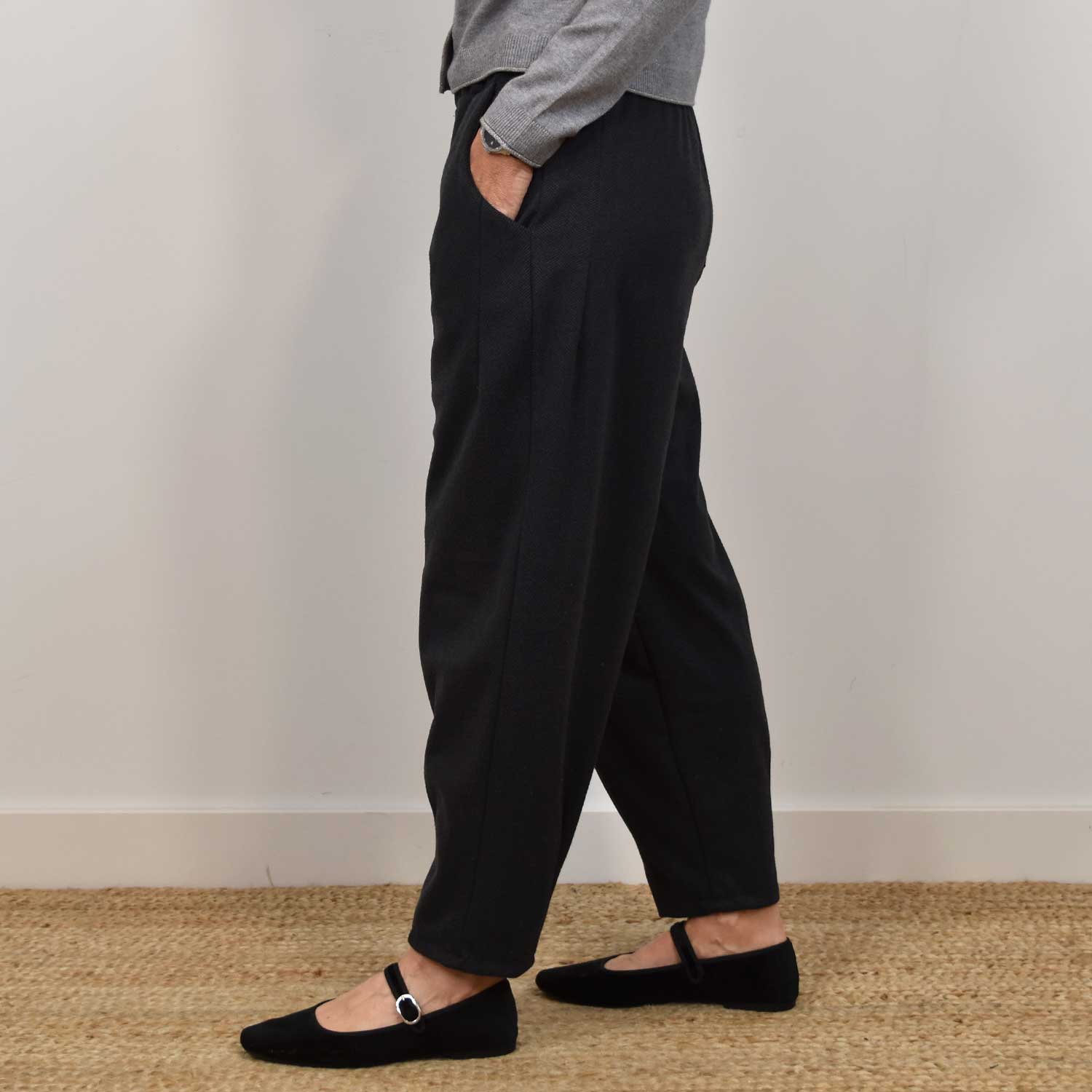 Grey herringbone bloomers trousers