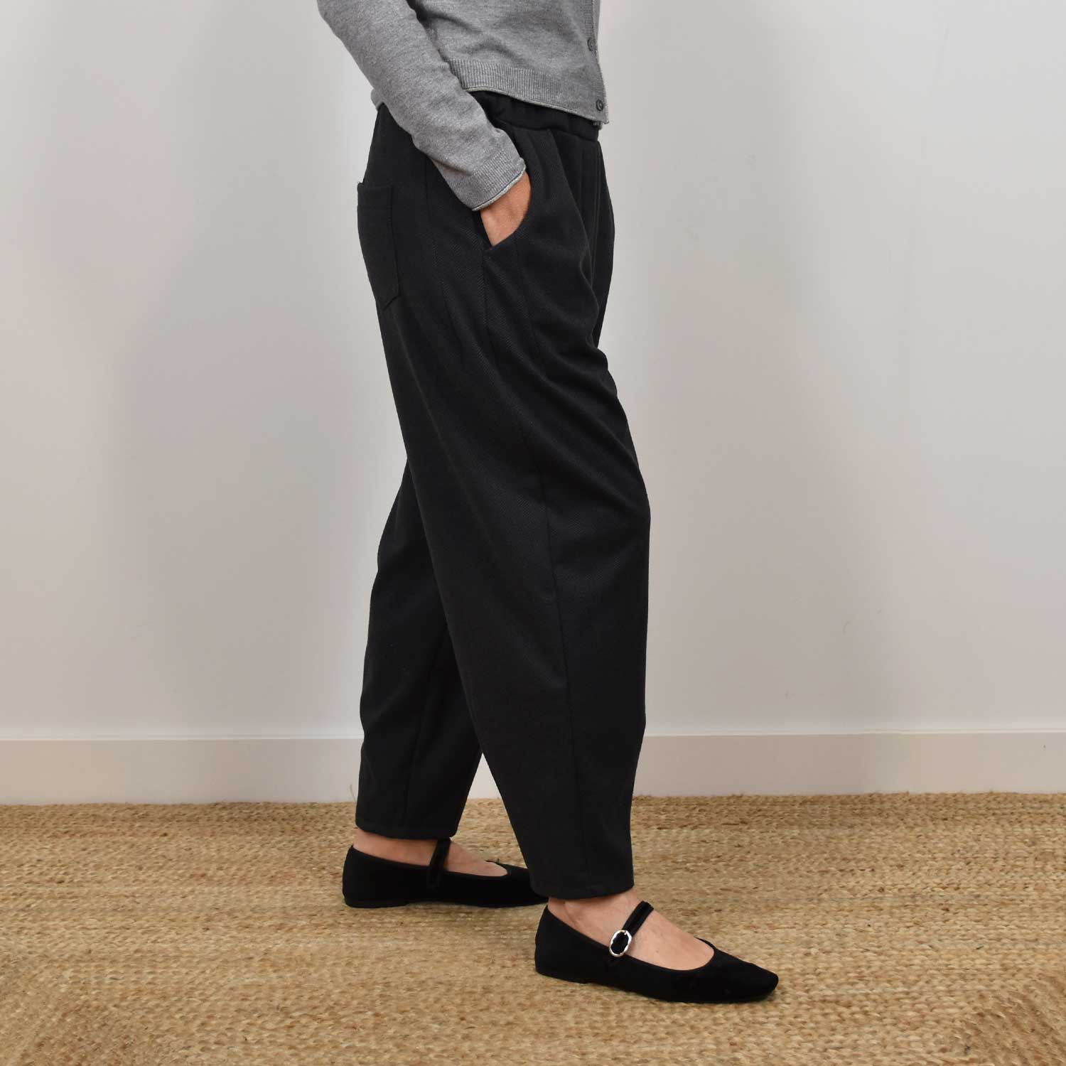 Grey herringbone bloomers trousers