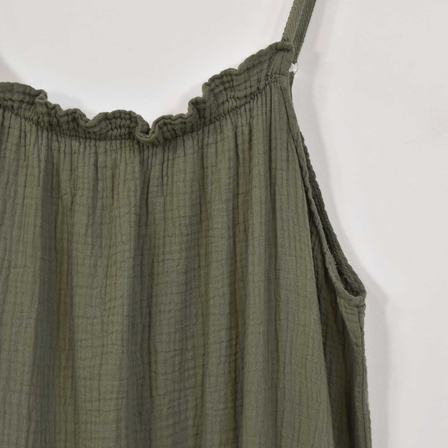 Kaki straps bambula dress