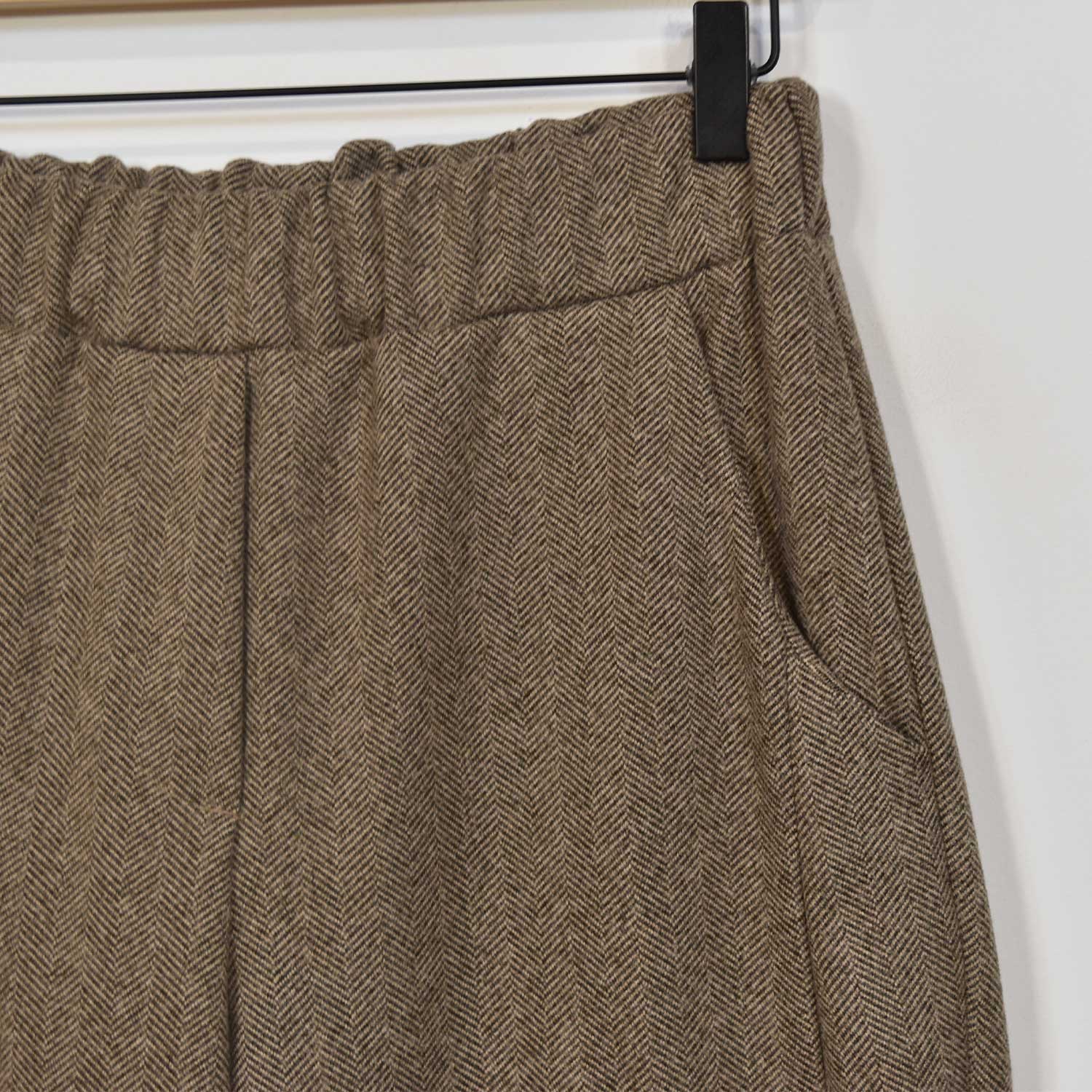 Brown herringbone bloomers trousers