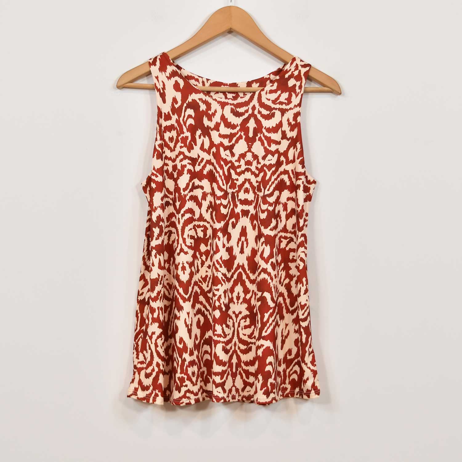 Red evase printed top