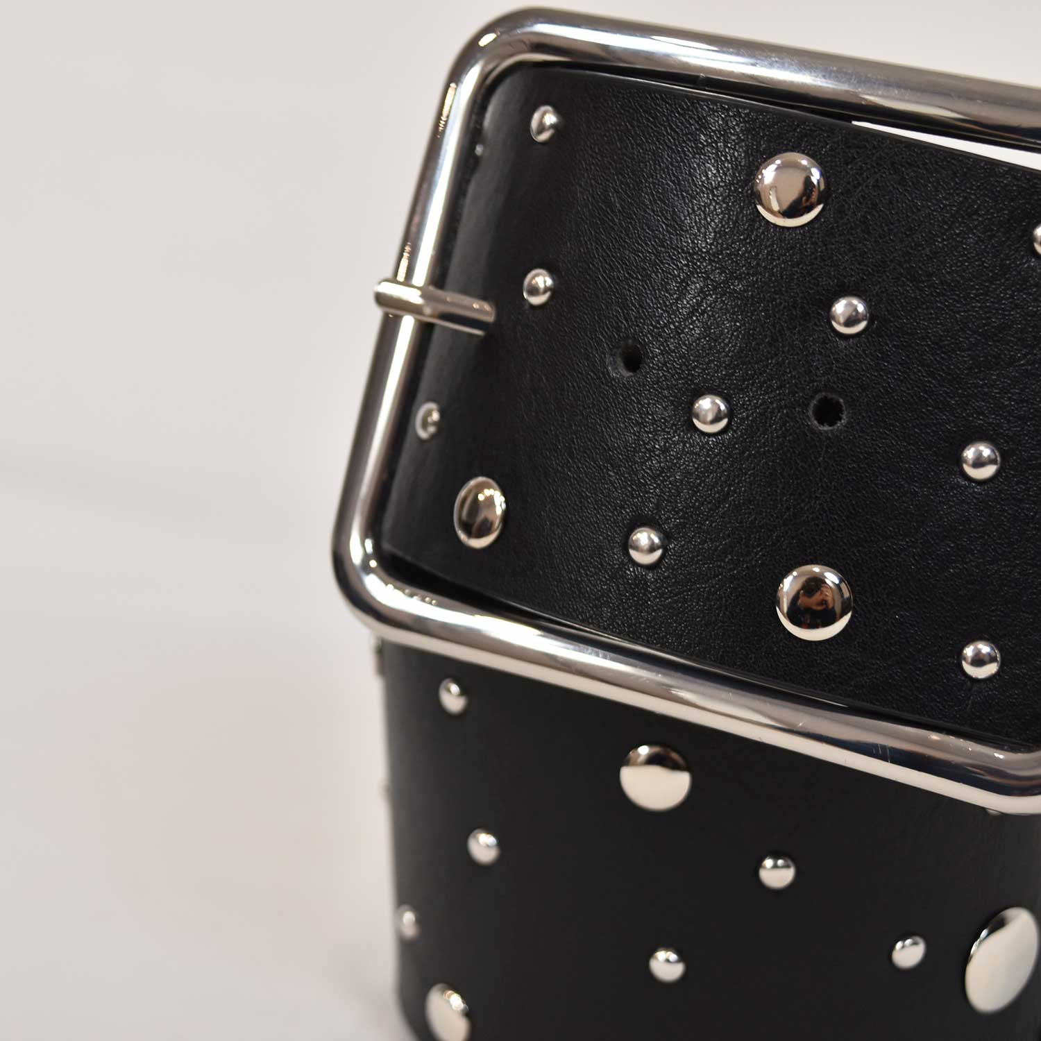 Black wide studded belt