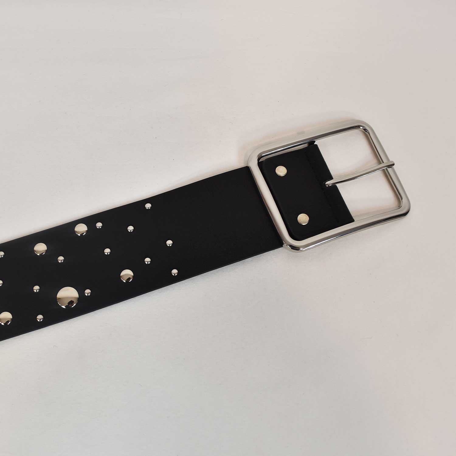 Black wide studded belt