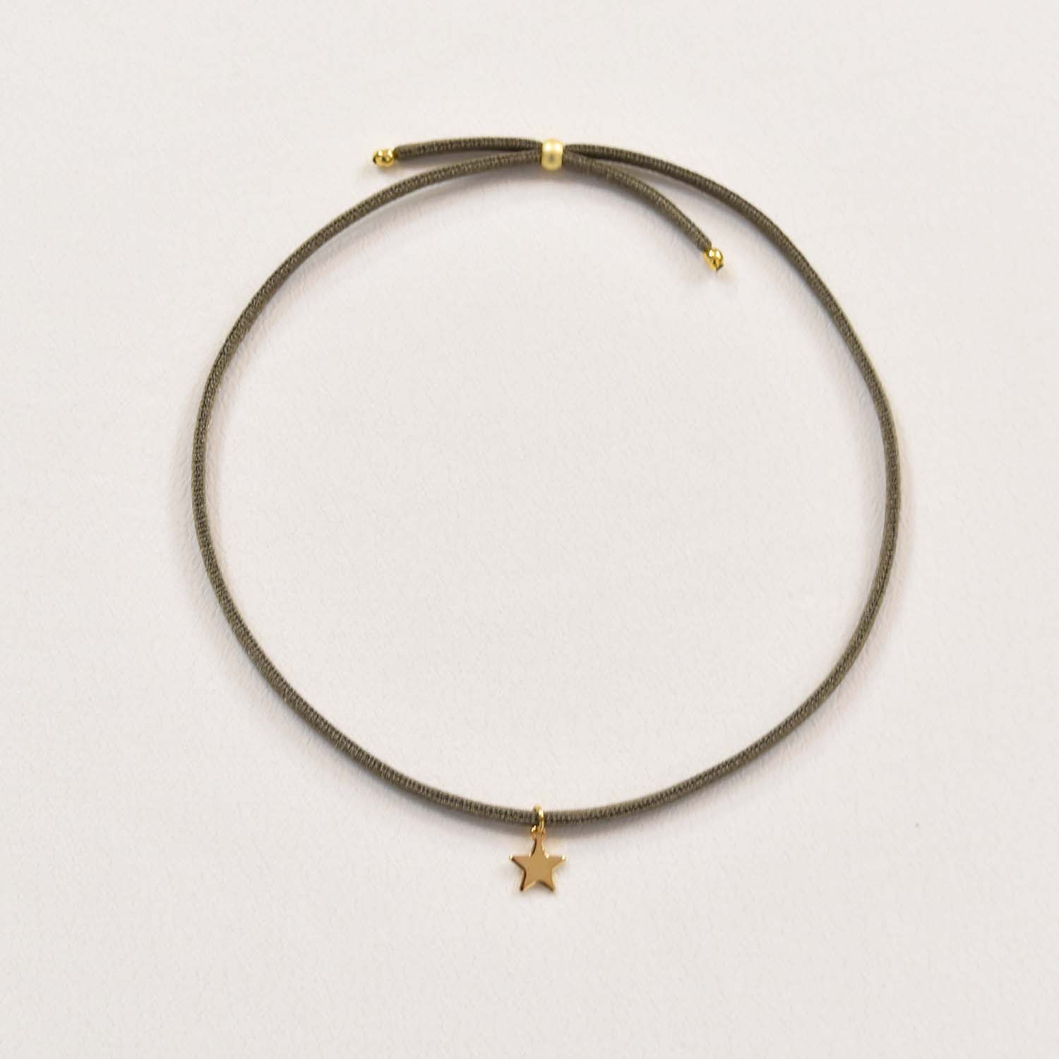 Kaki gold star elastic necklace