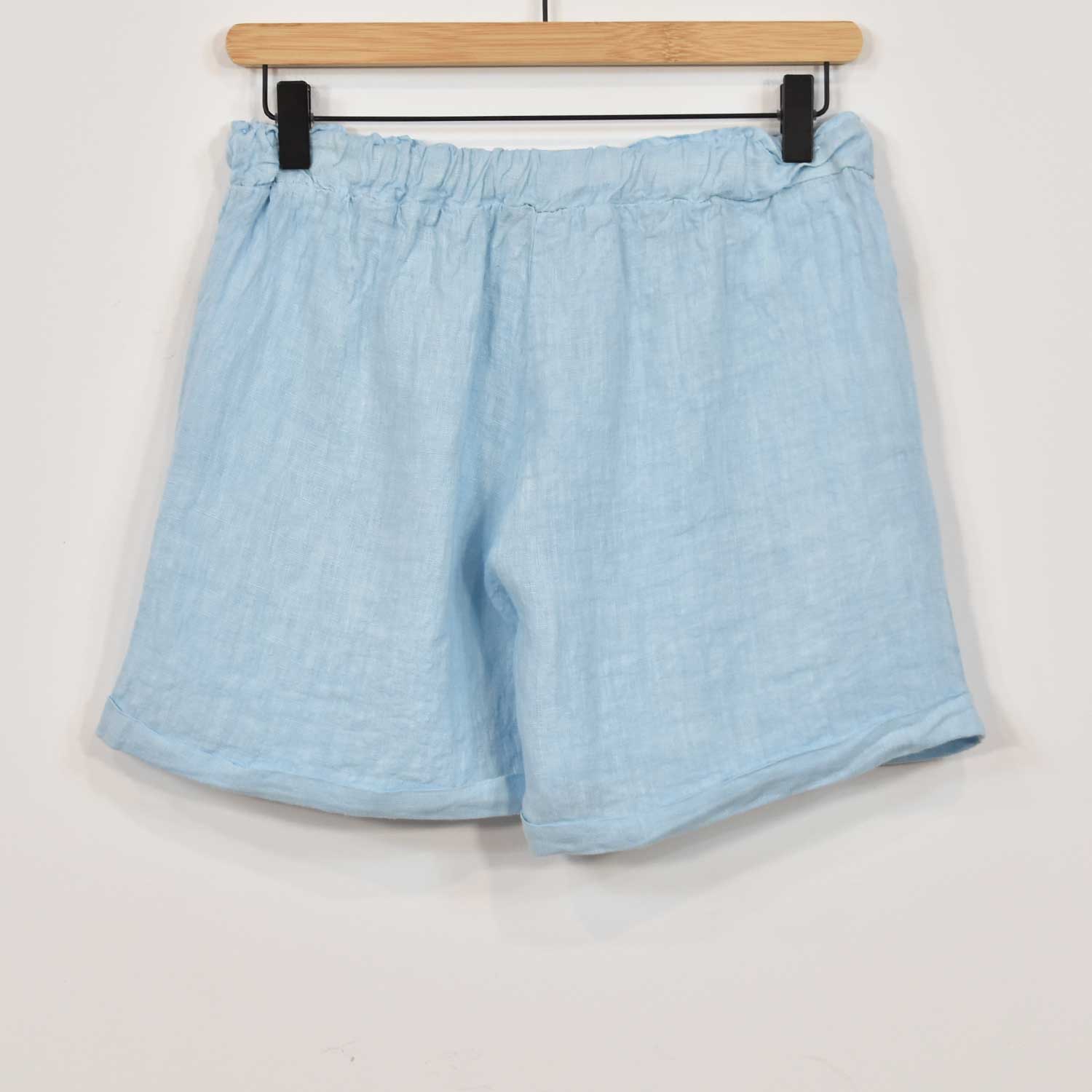 Blue light short linen shorts