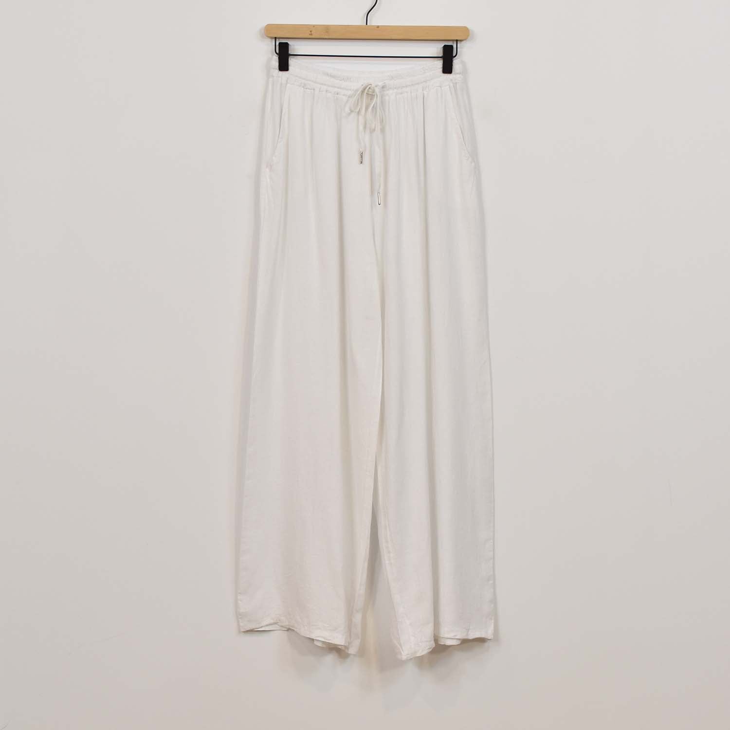 Pantalon large blanc avec poches