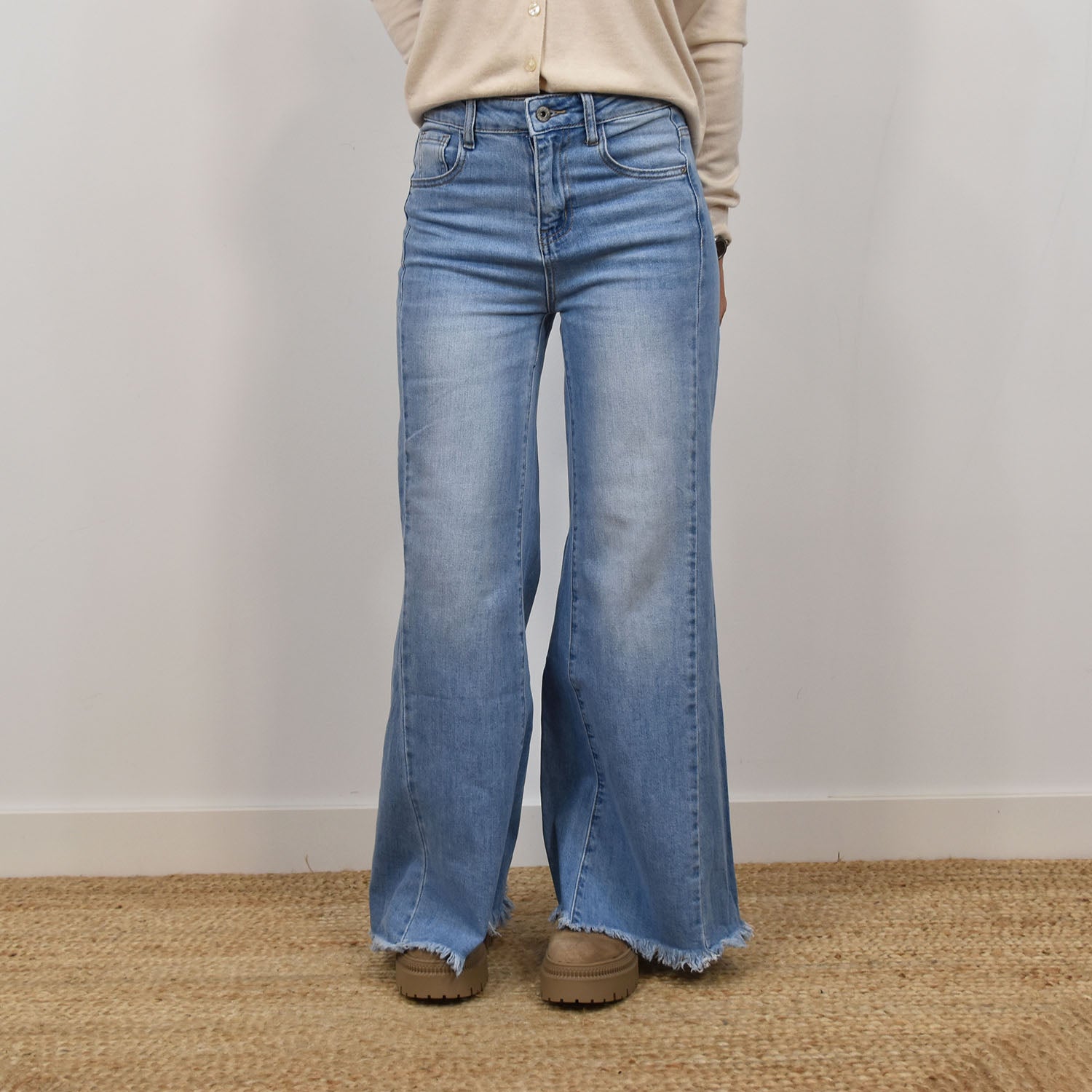 Jeans Wide leg frangés