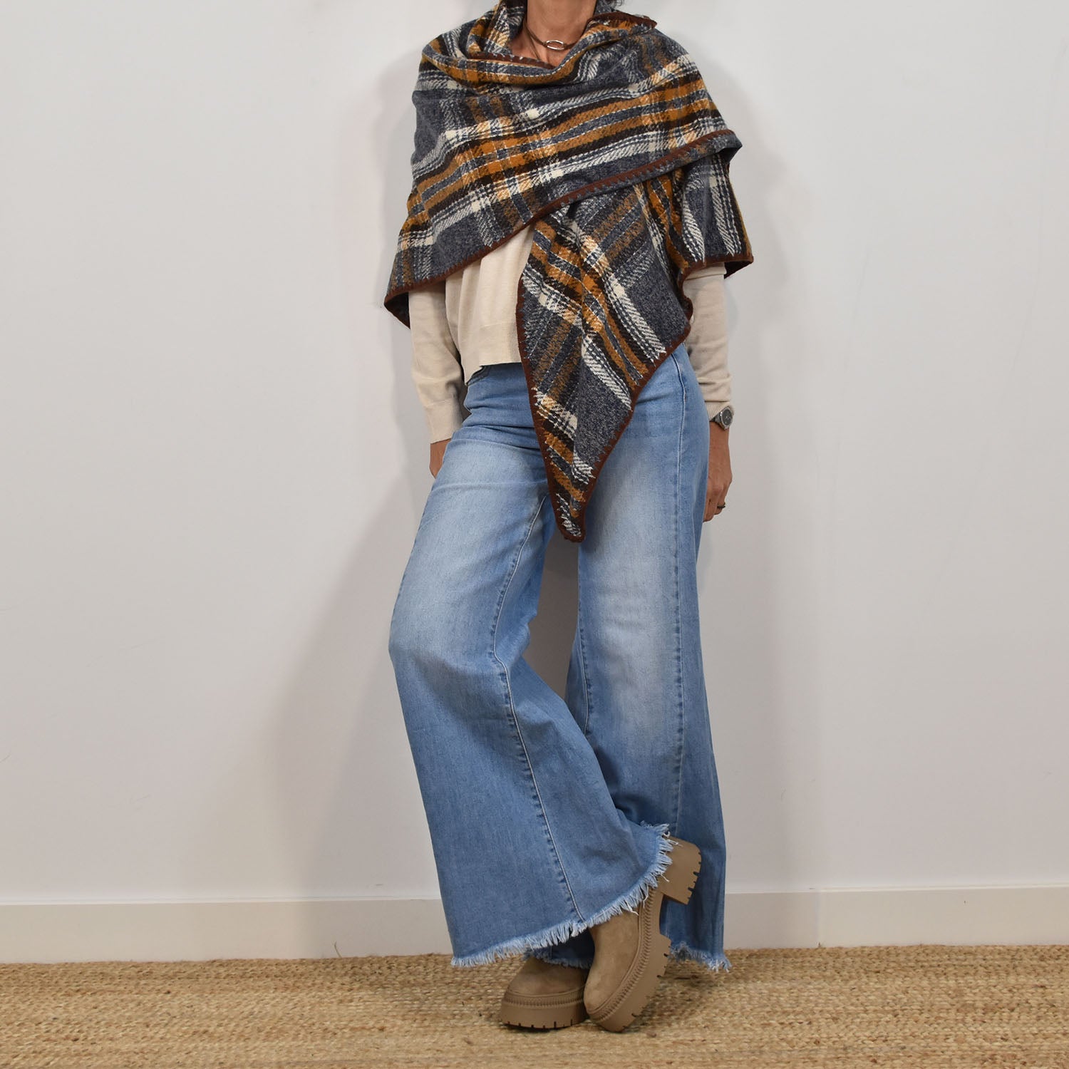 Jeans Wide leg frangés