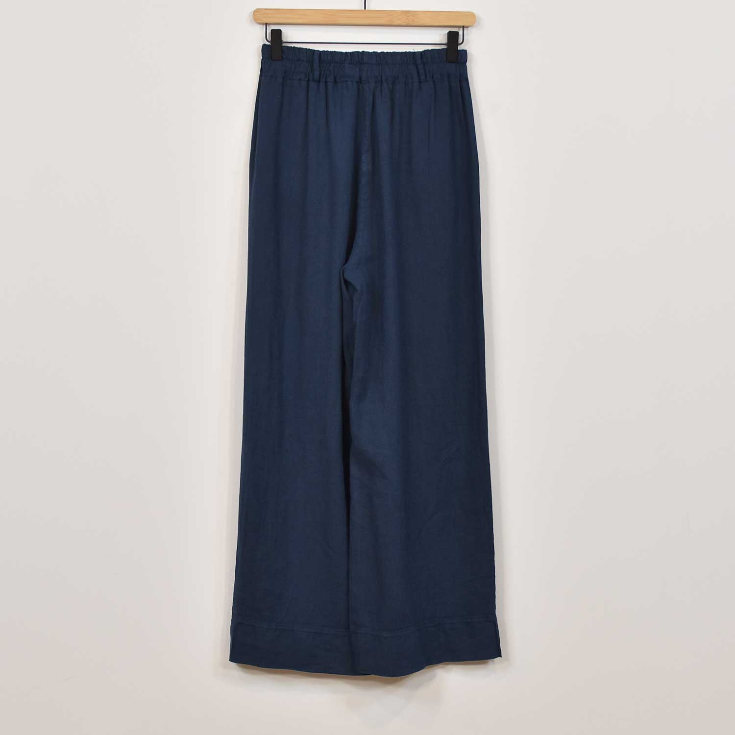 Blue belt linen pants