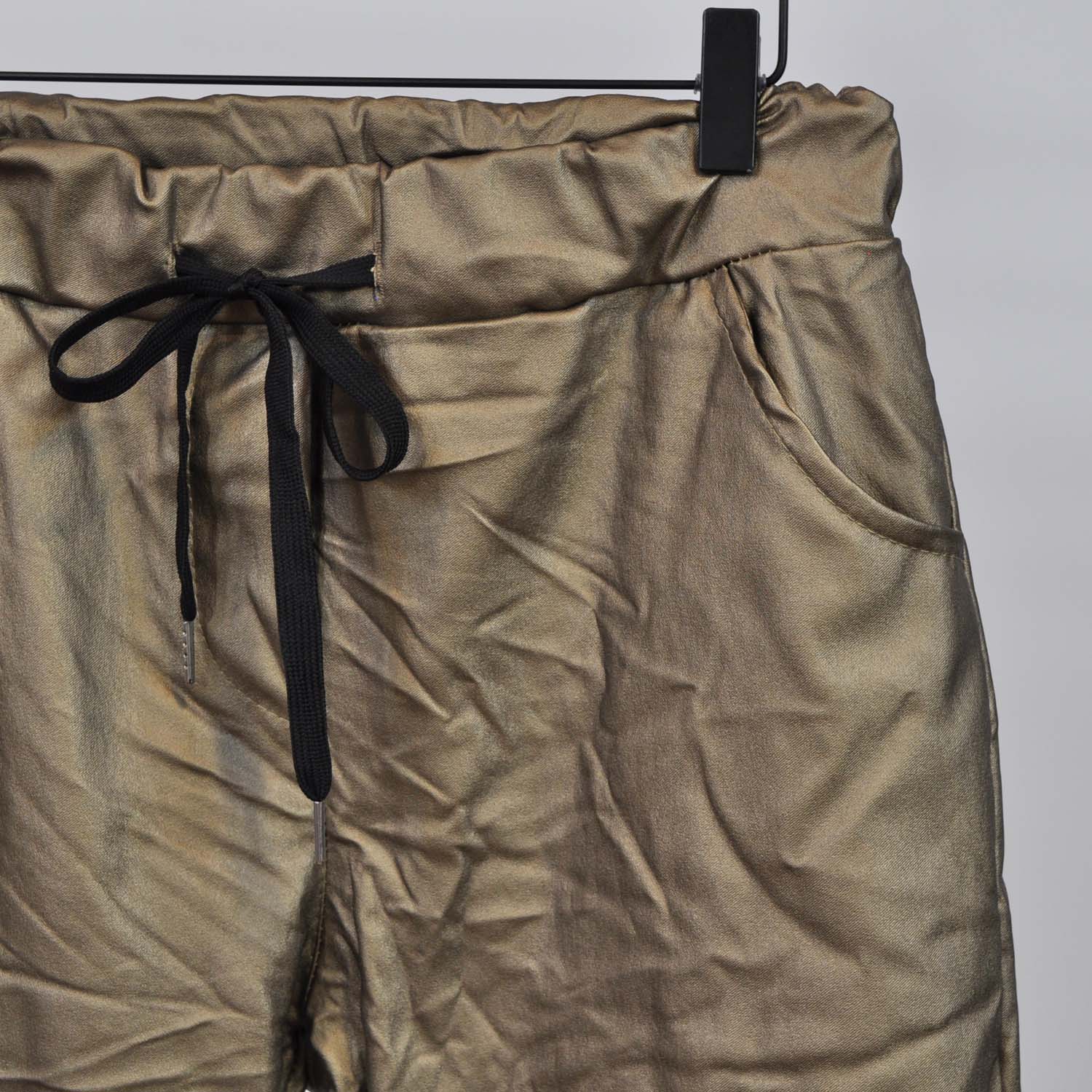 Gold metallized baggy pants