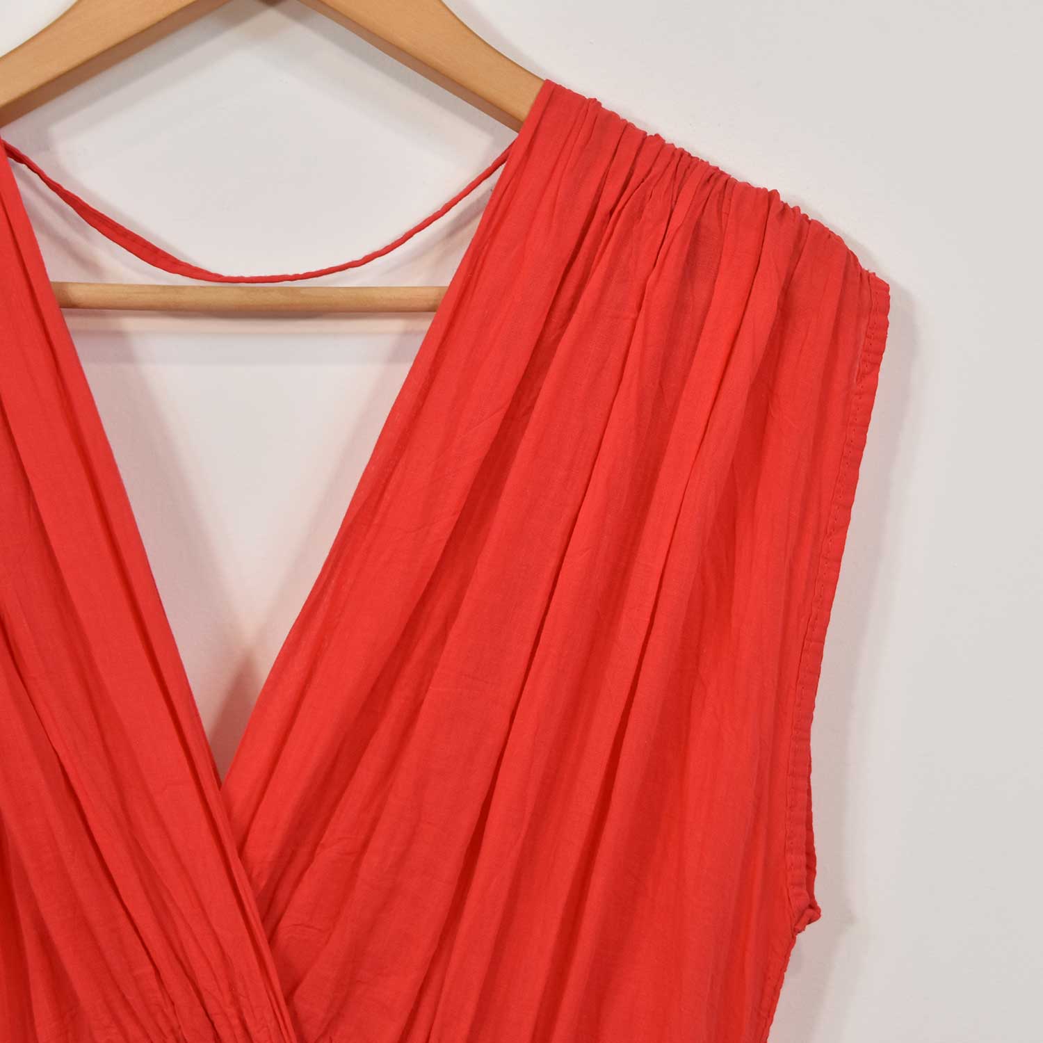 Red crinkle effect dress