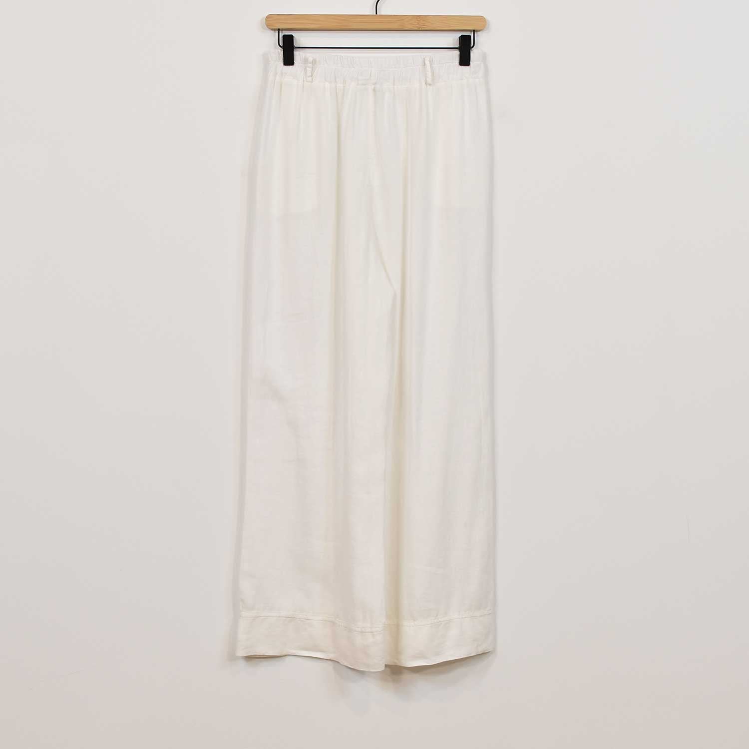 Pantalon en lin avec ceinture blanc